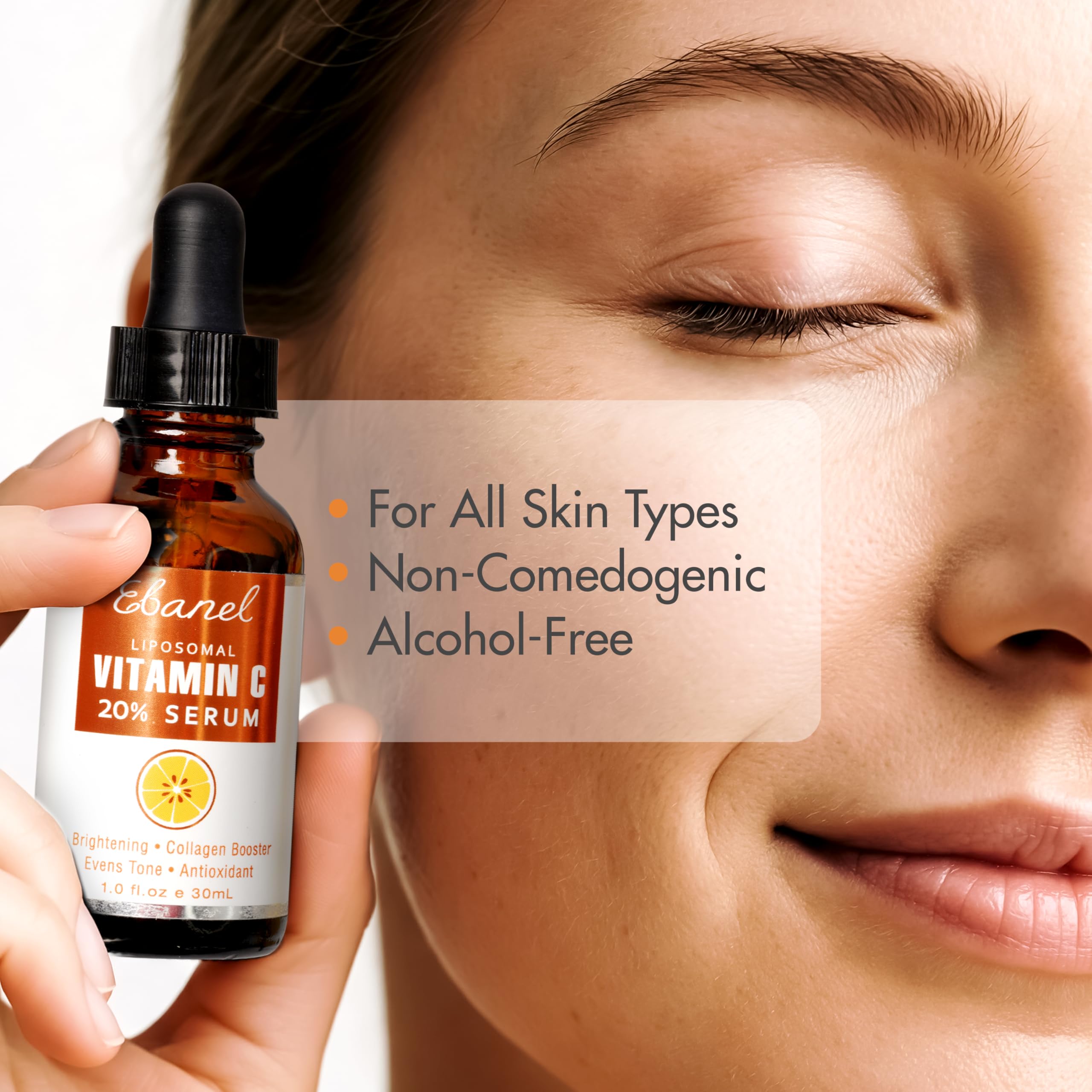 Ebanel Vitamin C Serum for Face with Ferulic Acid, Retinol, Vitamin B5 & E, Antioxidant Brightening Serum, Dark Spot Remover for