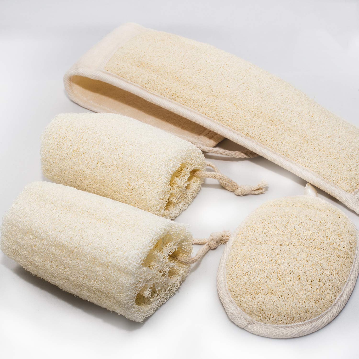Ucinnovate Natural Shower Loofah Eco-Friendly Egyptian Sponge, Large Exfoliating Shower Loofa Body Scrubbers Buff Away Dead Skin