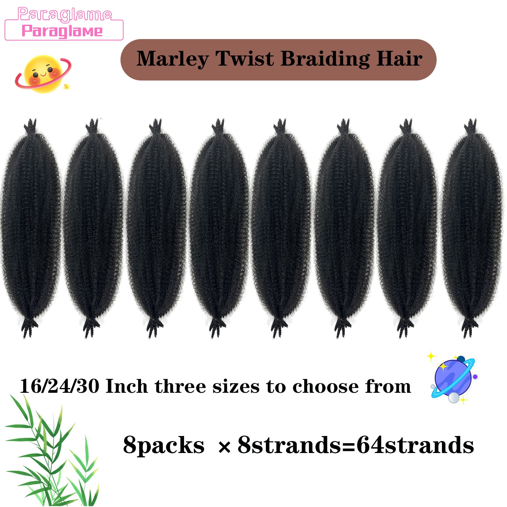 30 Inch Marley Twist Braiding Hair Pre Separated Springy Afro Twist Hair for Distressed Butterfly Locs Crochet Hair Synthetic Pr
