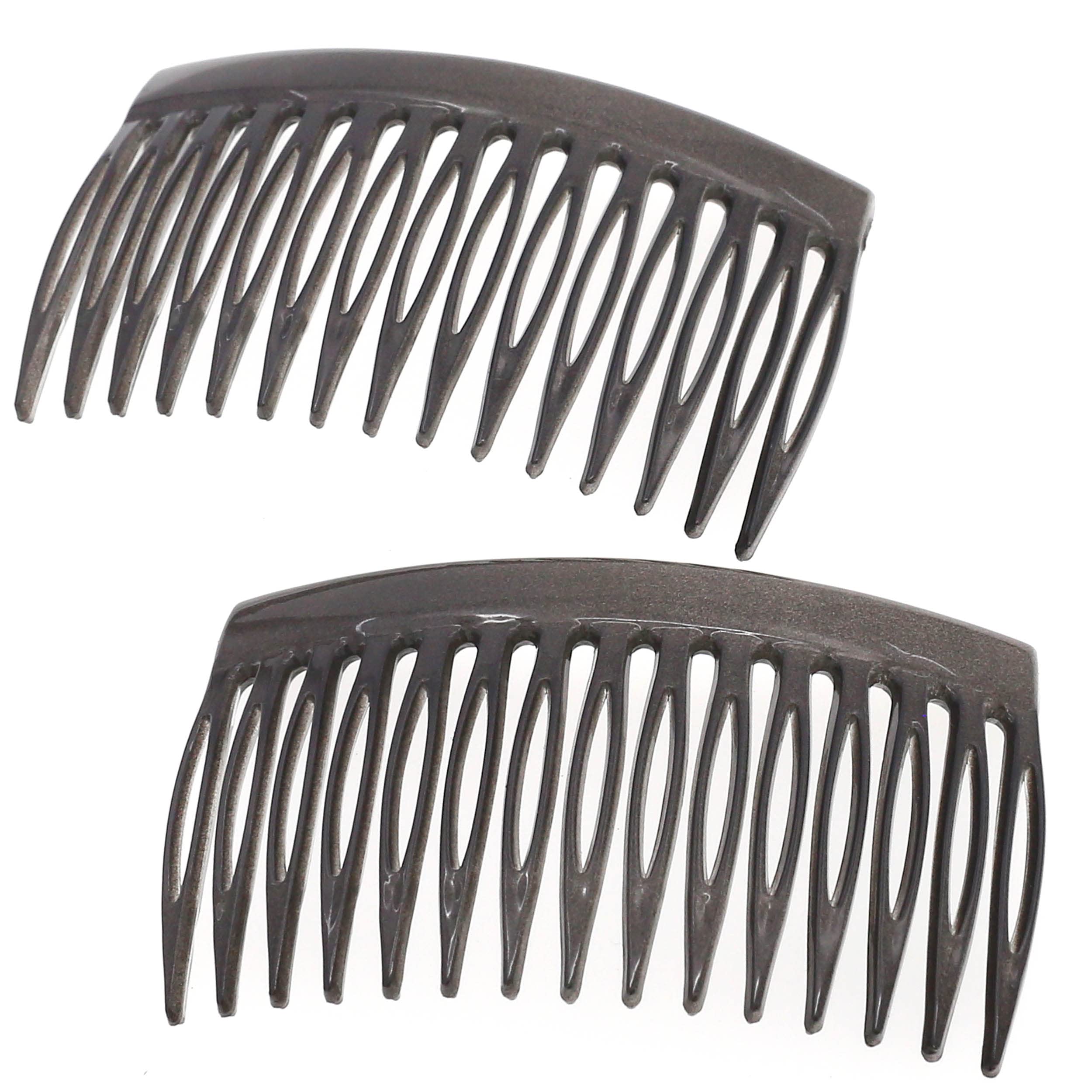 Camila Paris CP3113 French Hair Side Comb, Small, Curved Gray French Twist Hair Combs Decorative, Strong Hold Hair Clips for Wom