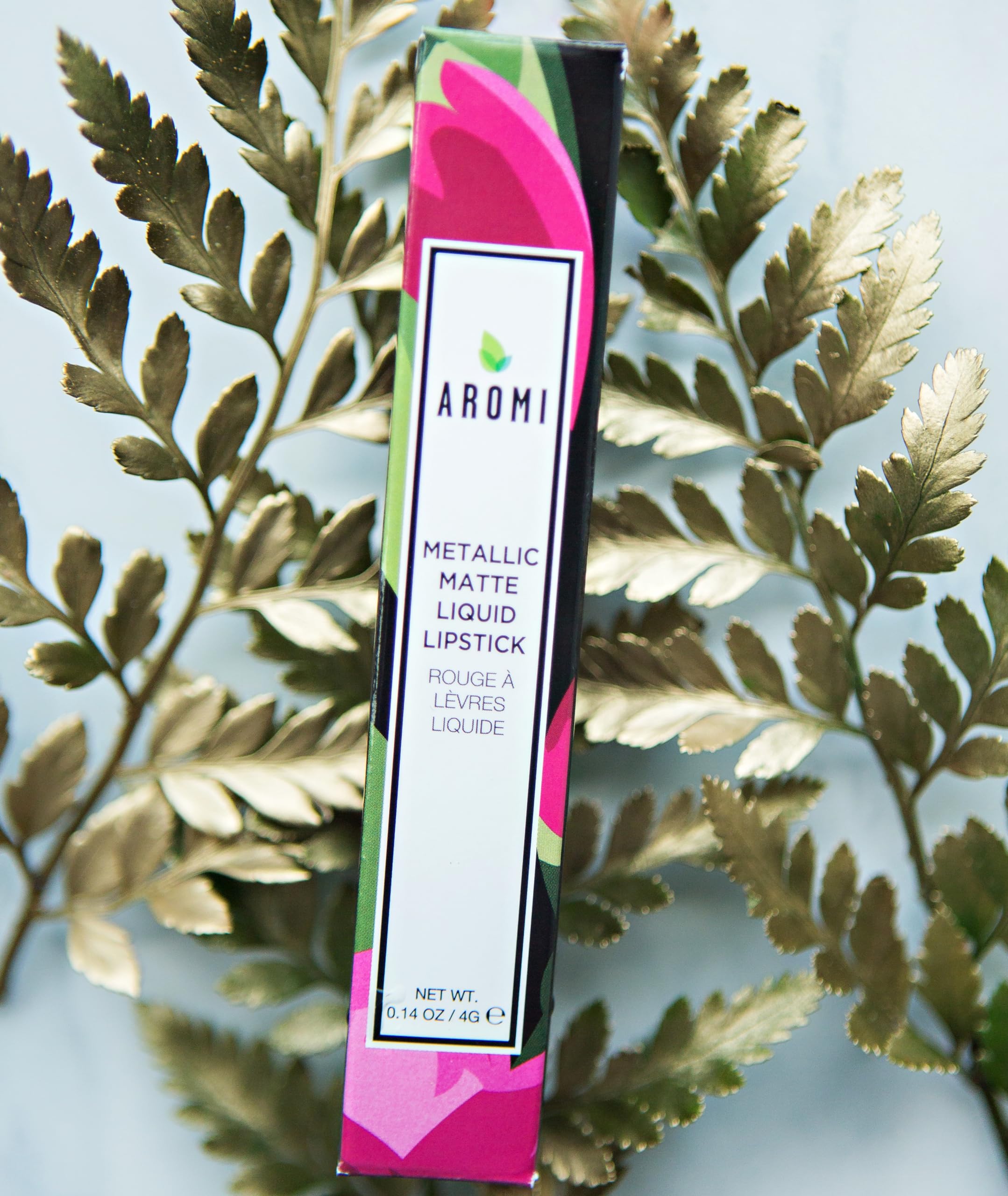 Aromi Berry Fuchsia Metallic Liquid Lipstick | Magenta Pink Lip Color With Shimmery Finish, Vegan, Cruelty-Free, Long-Lasting, S