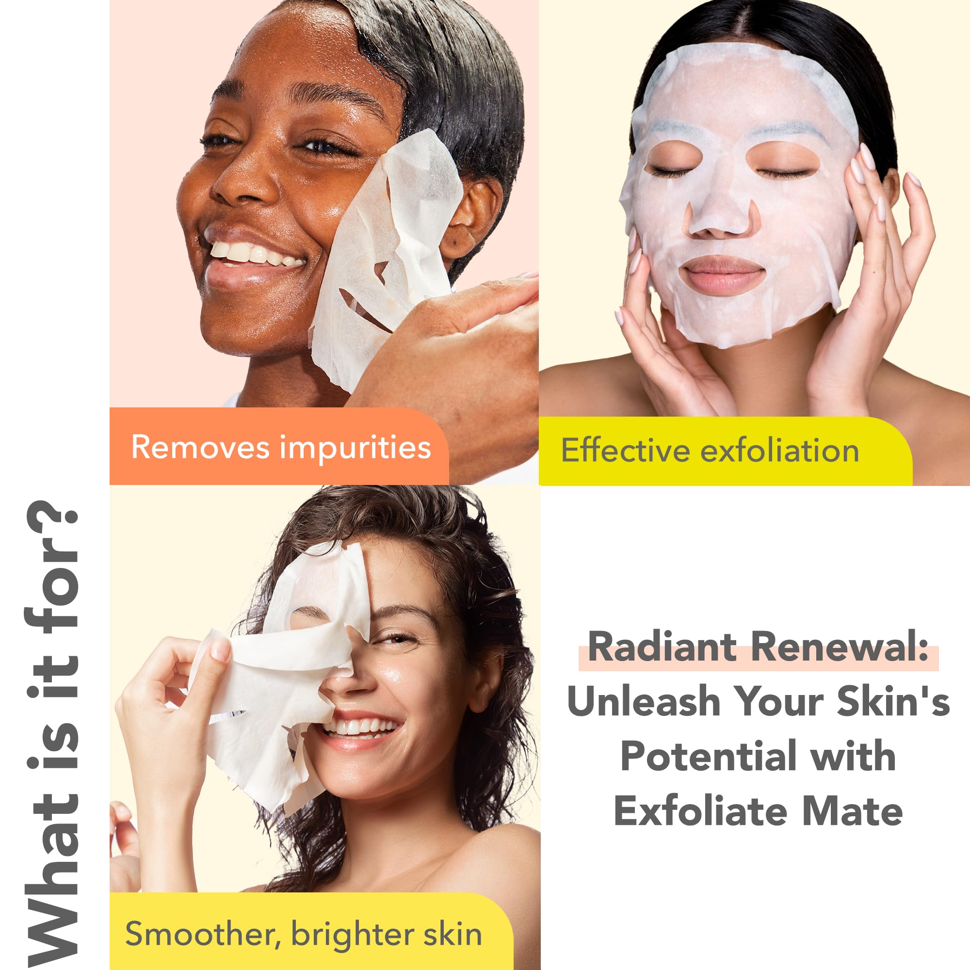 Patchology Exfoliating Face Mask - Exfoliate Mate Sheet Mask with Papaya and Pineapple gently unclogs pores and brightens skin,