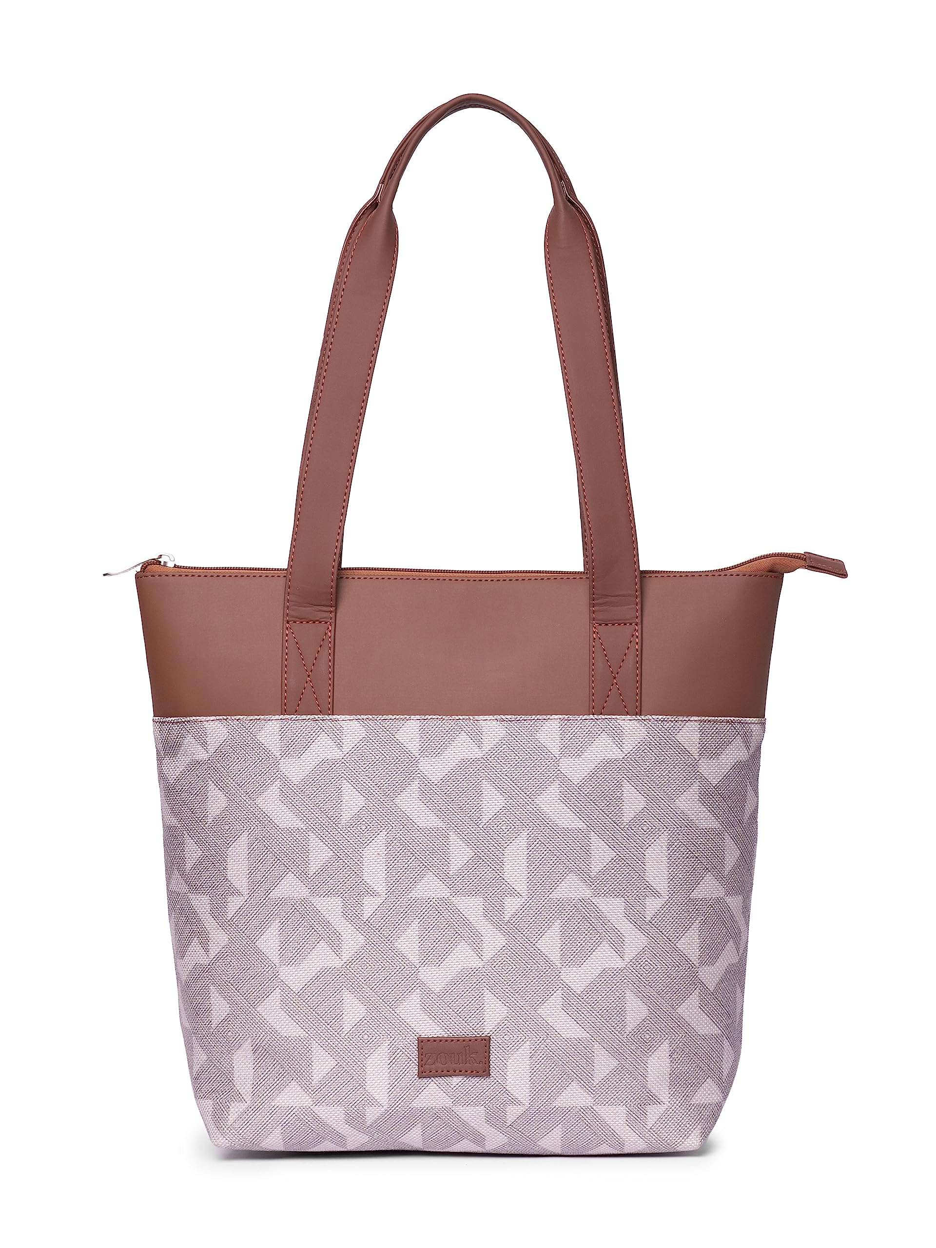 Zouk Aravalli Abstract Printed WomenS Jute Handcrafted Vegan Leather Multicolor Everyday Tote