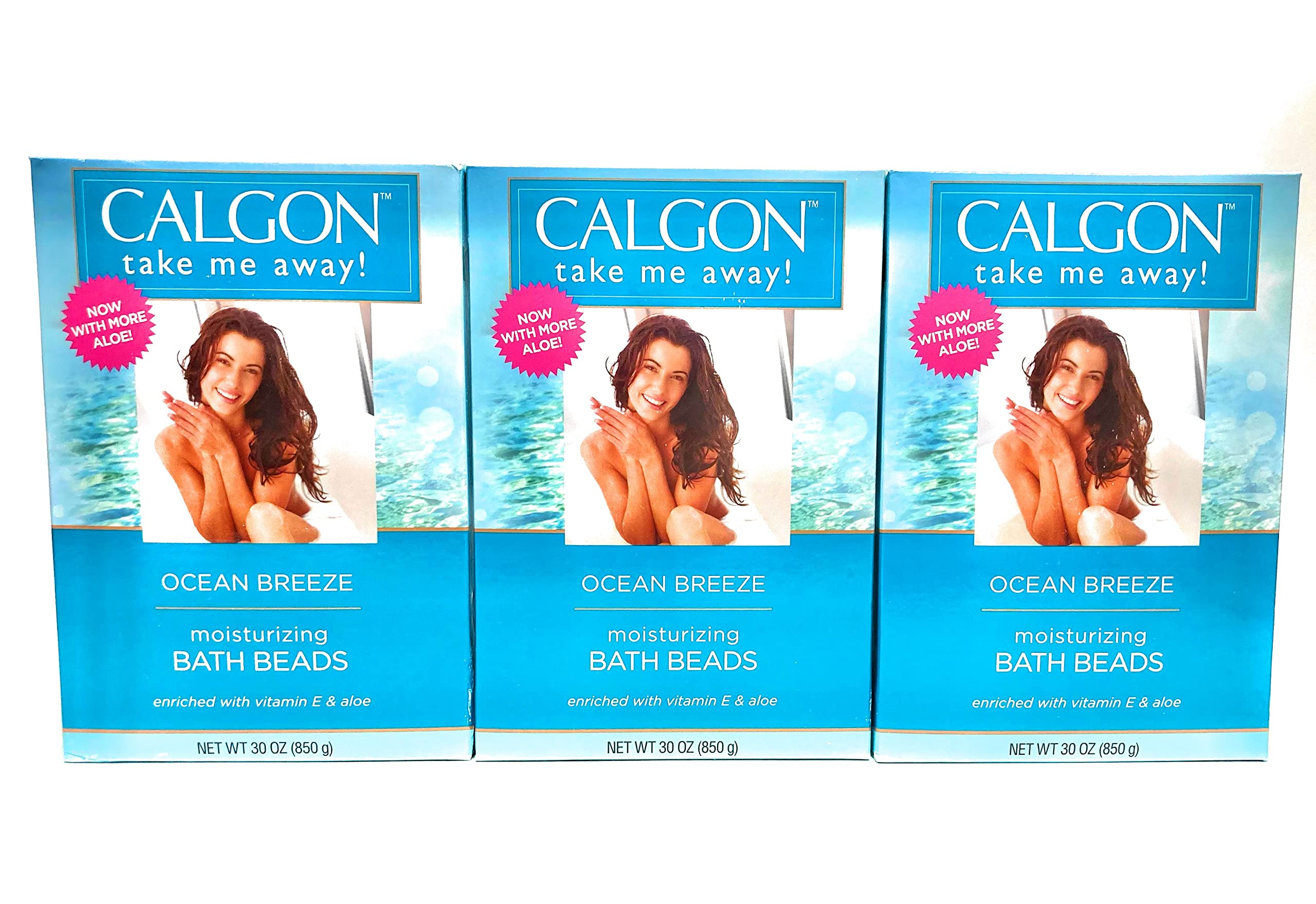 Calgon Ultra Moisturizing Bath Beads 30 Oz (Ocean Breeze, Pack Of 3)