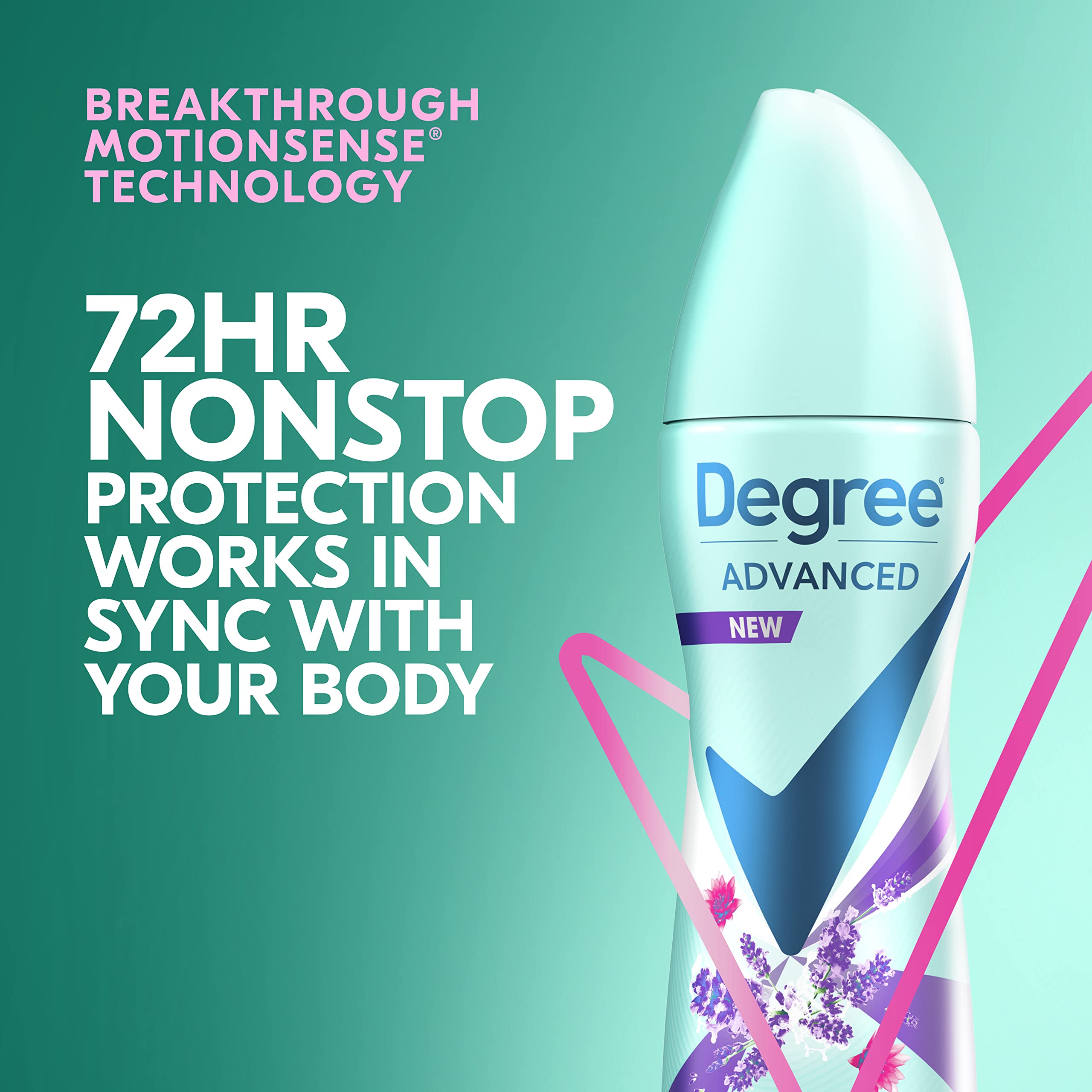 Degree Antiperspirant Deodorant Dry Spray 72-Hour Sweat And Odor Protection Lavender And Waterlily Deodorant Spray For Women Wit