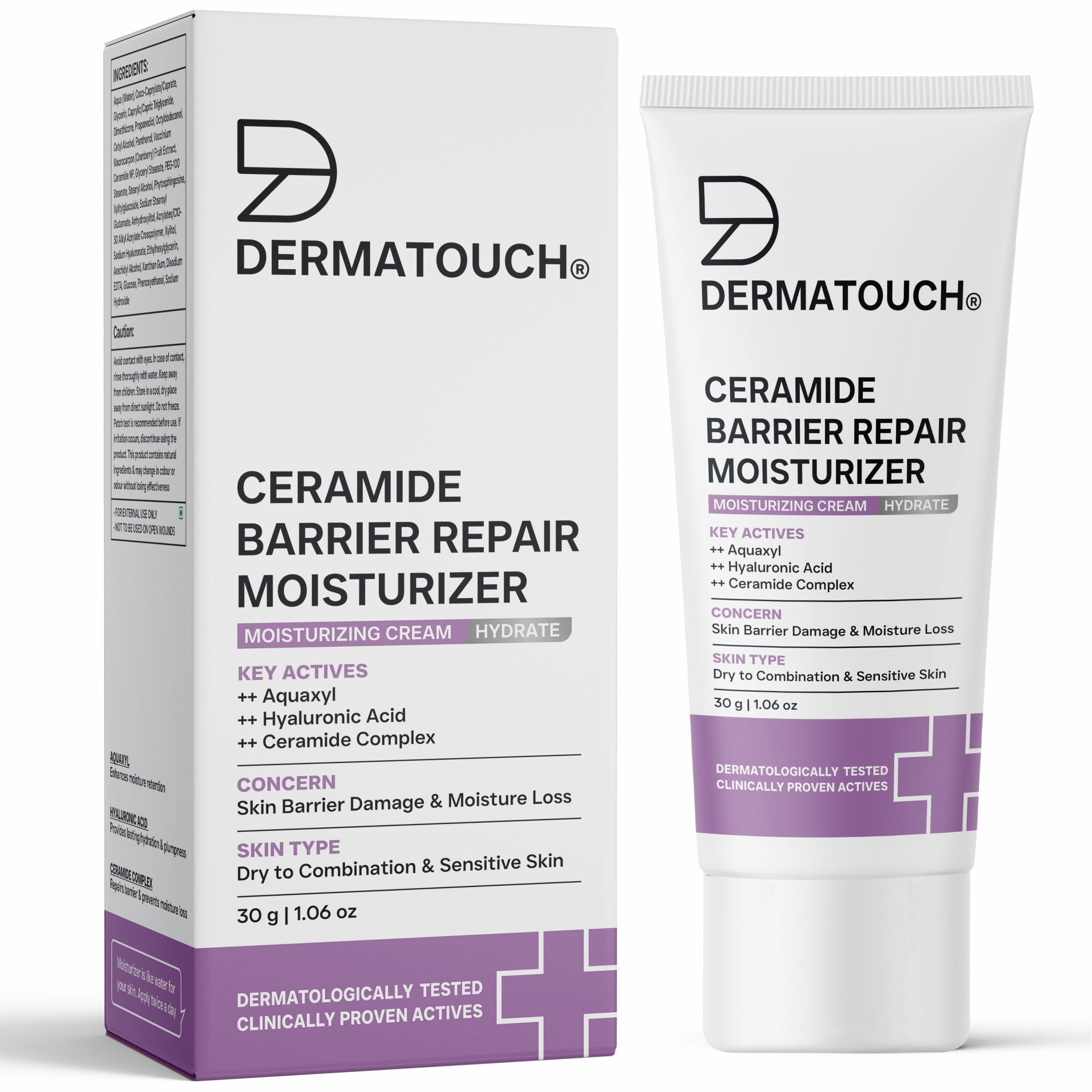 Dermatouch Ceramide Barrier Repair Moisturizer | Deep Hydration & Barrier Support | Helps Reduce Moisture Loss | 30G