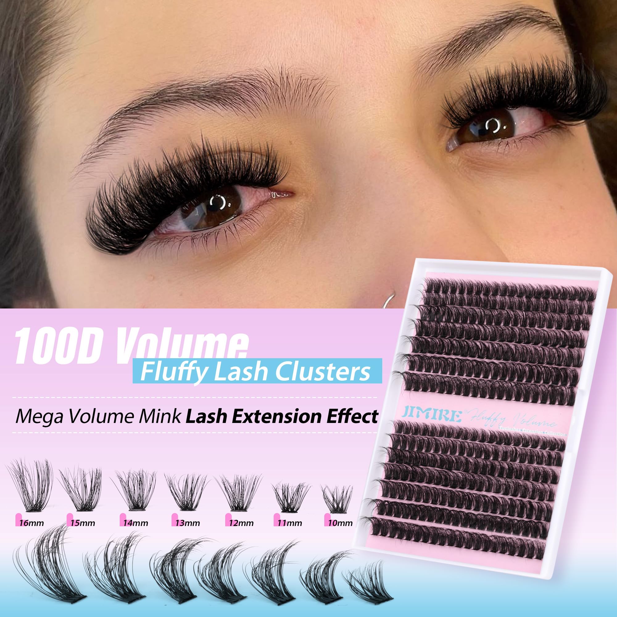 Lash Clusters Volume 80D Lash Extension Clusters 280Pcs Fluffy Cluster Eyelash Extensions Thick Mink Eyelash Clusters D Curl Wis