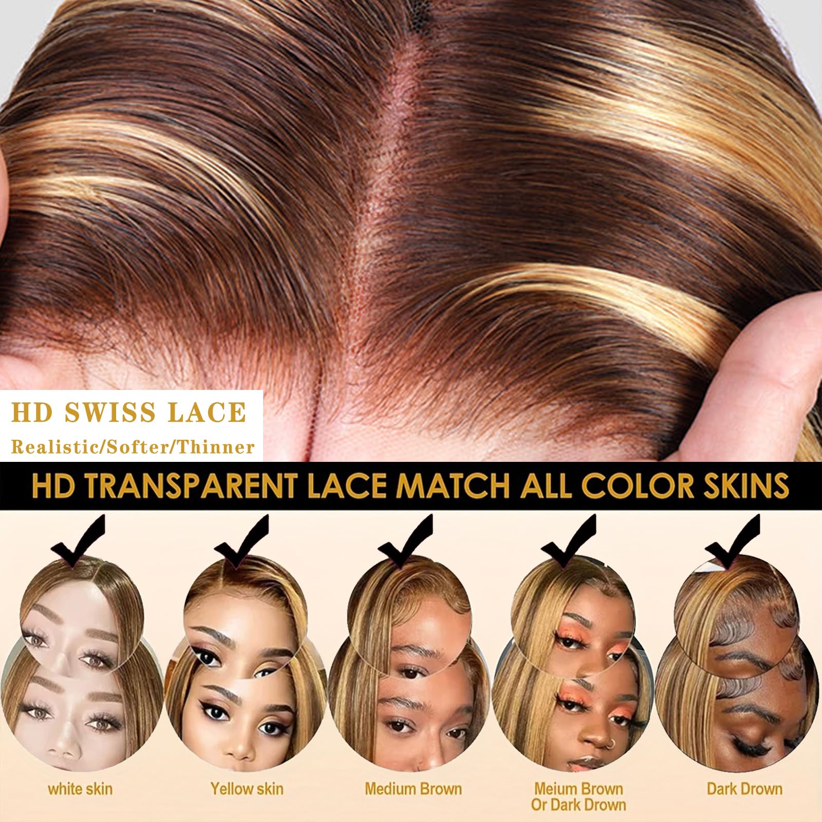 Wear And Go Glueless Bob Wig Human Hair Pre Cut 4/27 Ombre Highlight Bob Wig Human Hair Glueless 4X4 Hd Lace Closure Glueless Wi