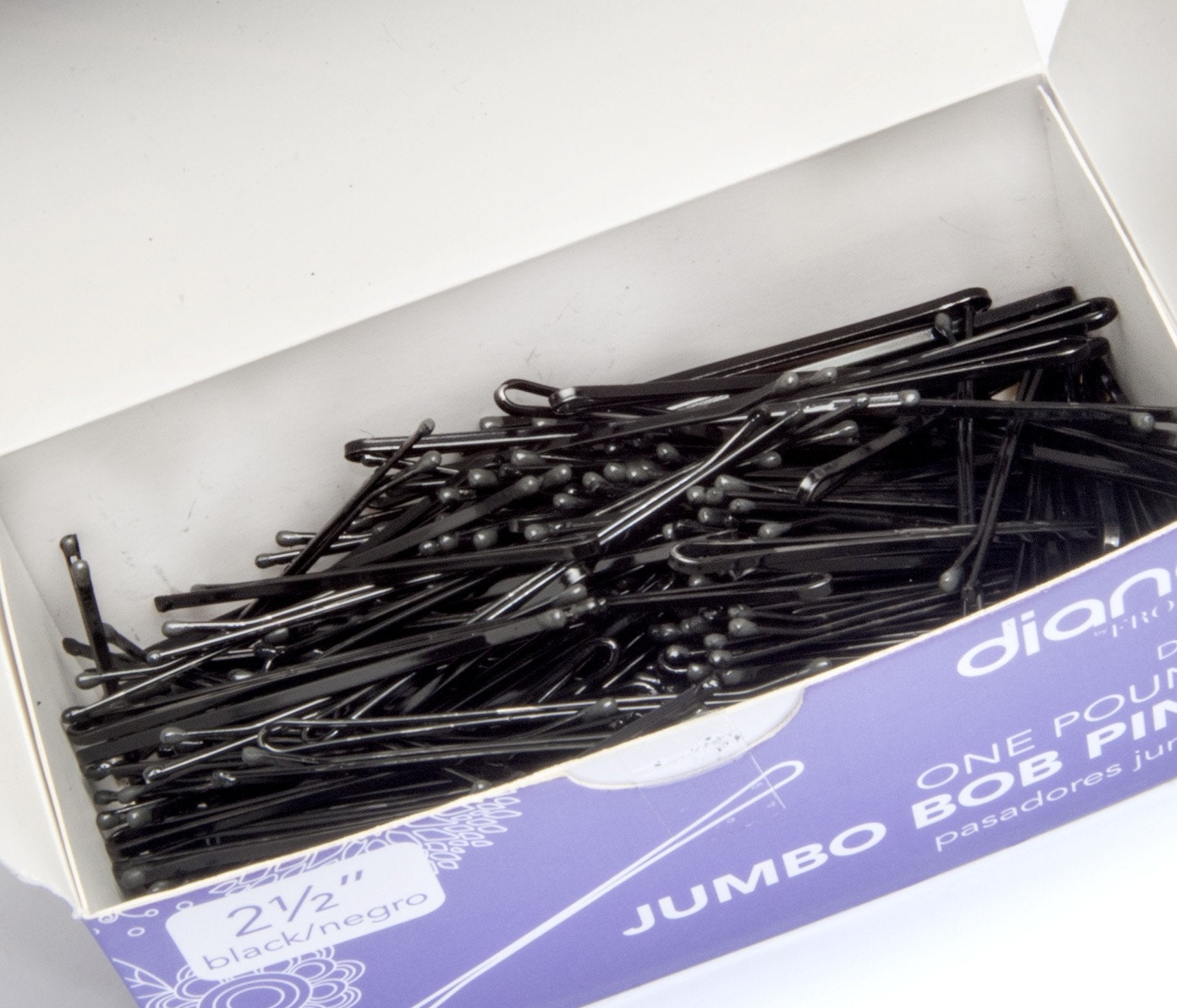 Diane Jumbo Bob Pins, 2.5 Inch, Black, 1 Pound, D492 (Approximately 250 Pins)