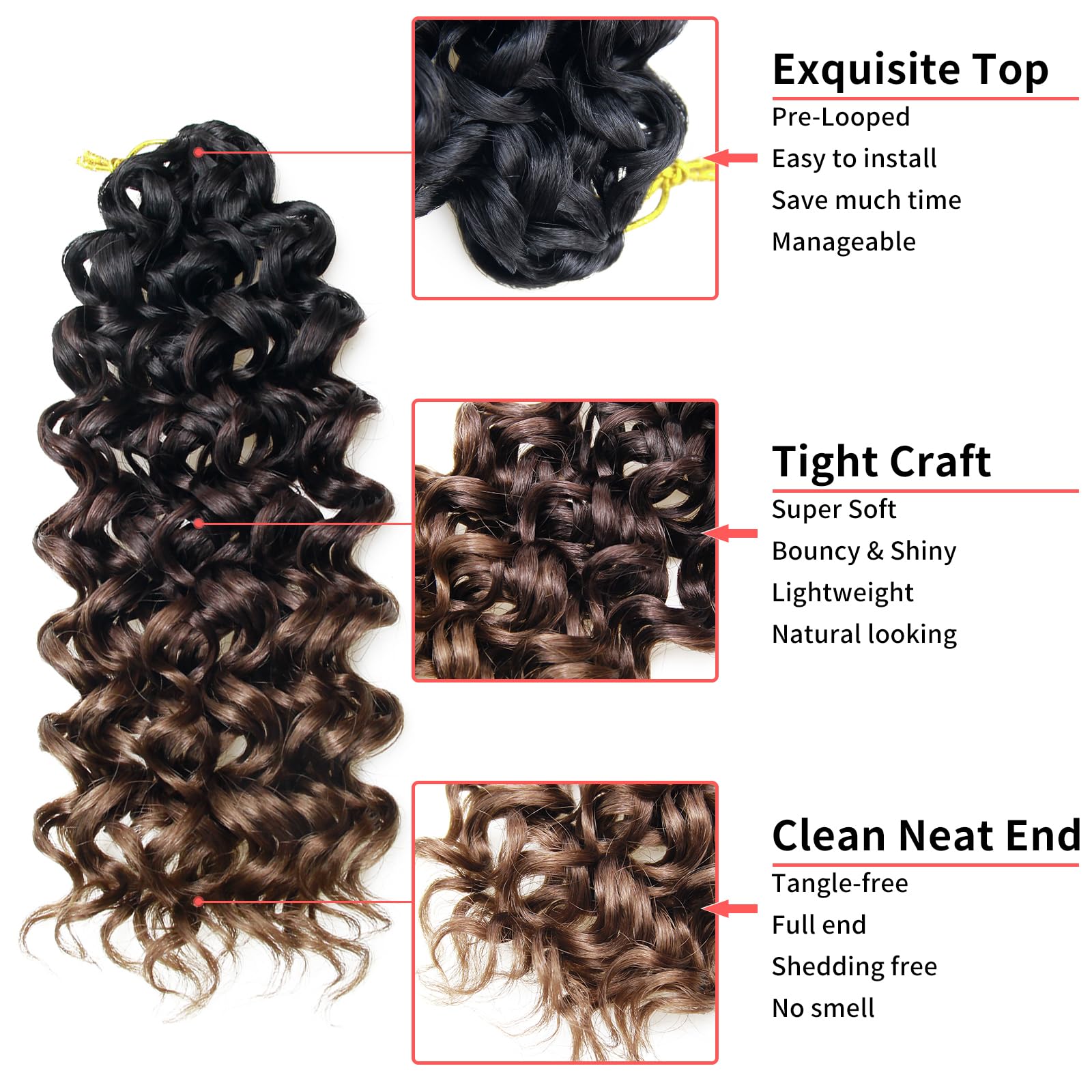 Qrhsuka Gogo Curl Crochet Hair Short Curly Crochet Hair For Women Beach Curl Water Wave Deep Twist Crochet Braids Synthetic Brai