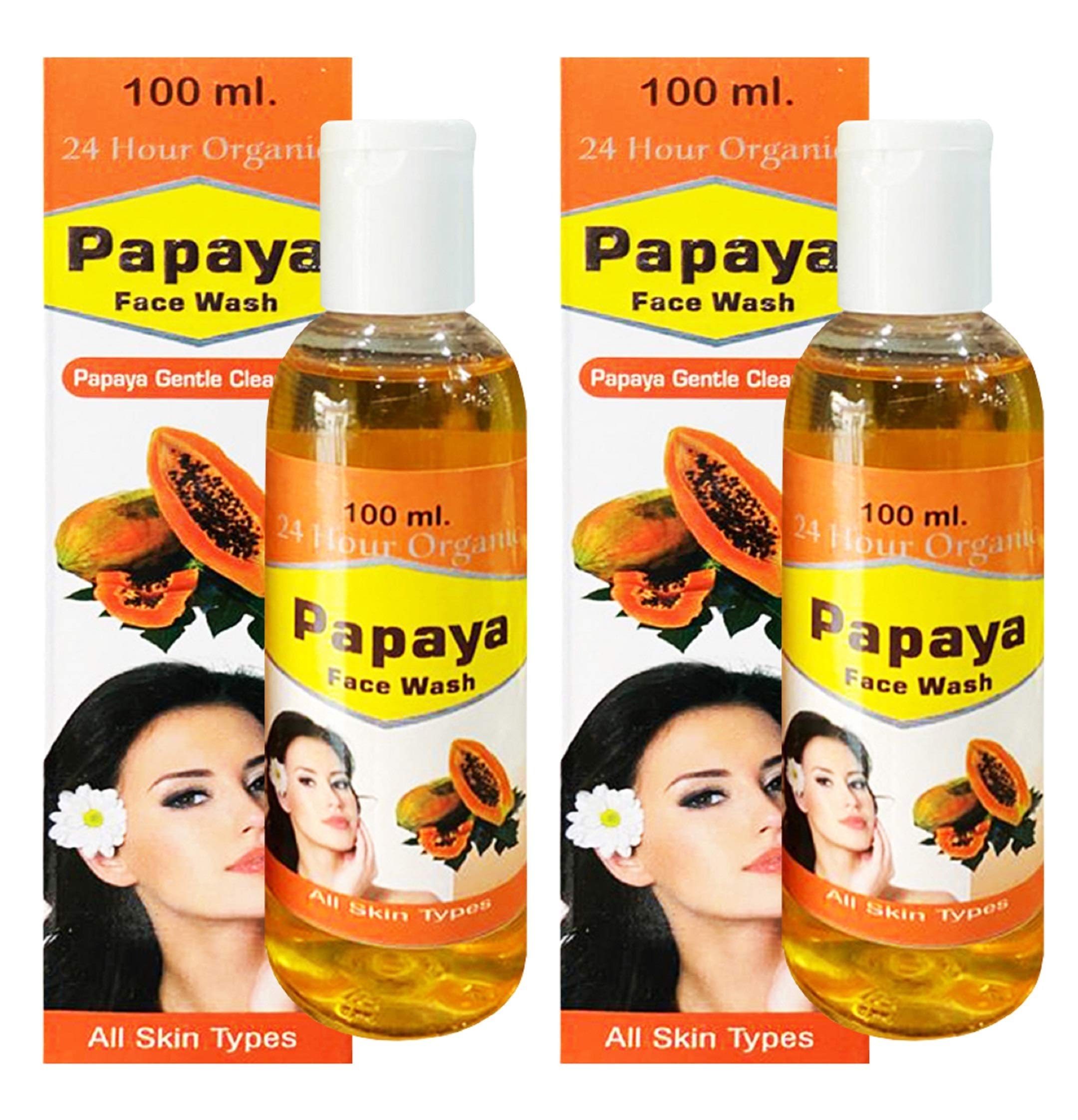 24 Hours Organic Papaya Face Wash 100 + 100 Ml Face Wash (200) Pack Of 2