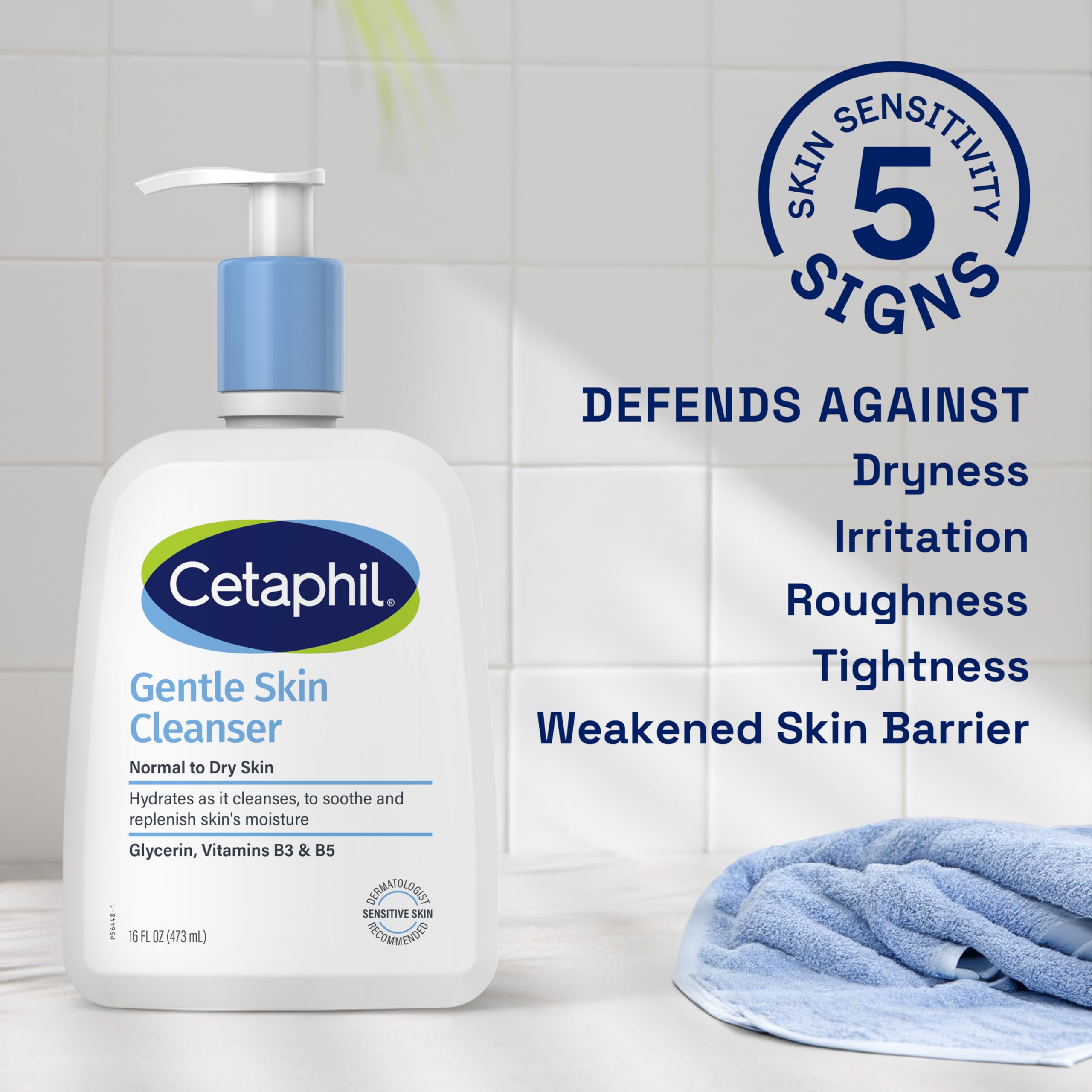 Cetaphil Face Wash, Hydrating Gentle Skin Cleanser For Dry To Normal Sensitive Skin, New 8 Oz 3 Pack, Fragrance Free, Soap Free
