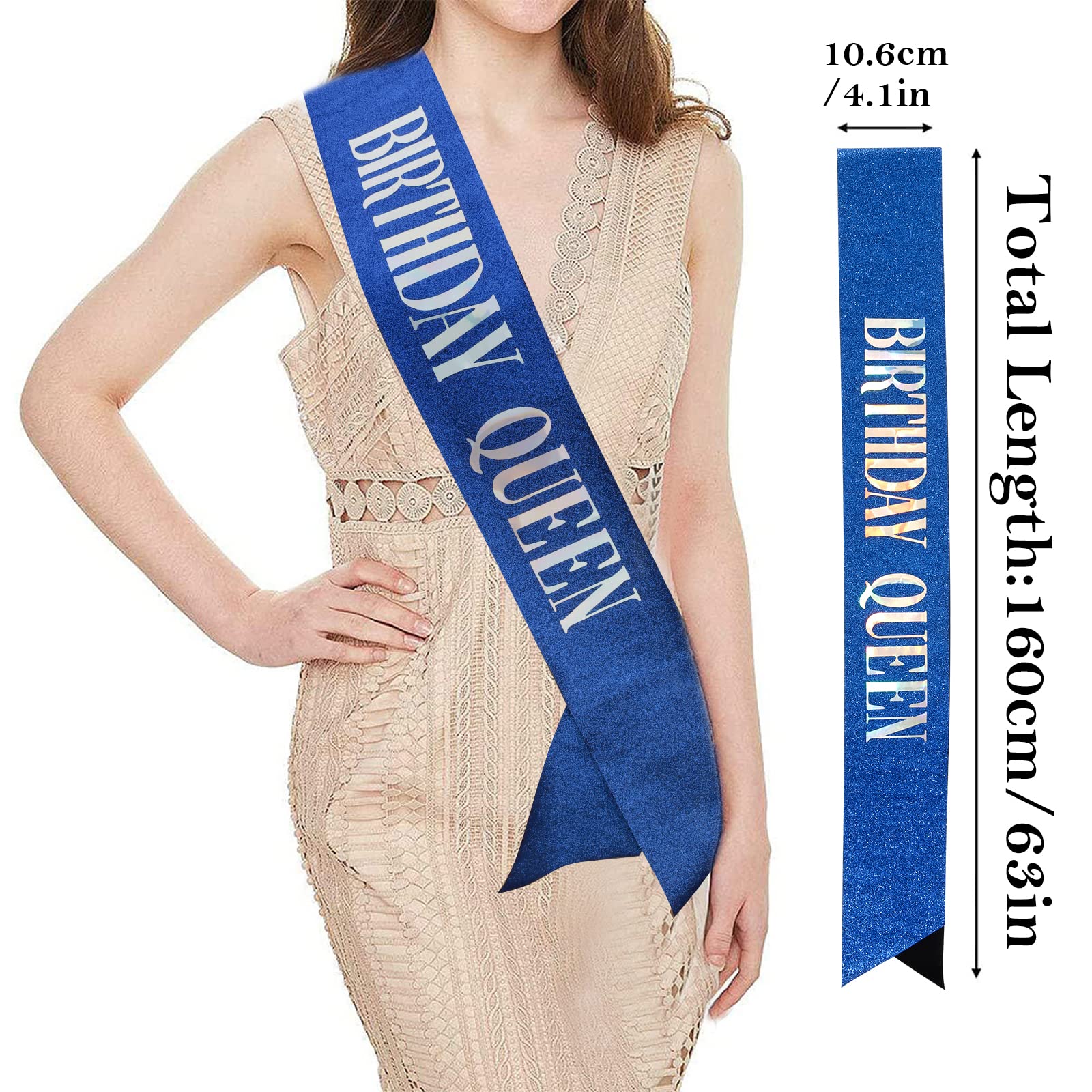 Birthday Queen Sash & Crystal Crown Kit CIEHER Birthday Crown and Sash Birthday Crowns for Women Birthday Sash Women Girls Crown
