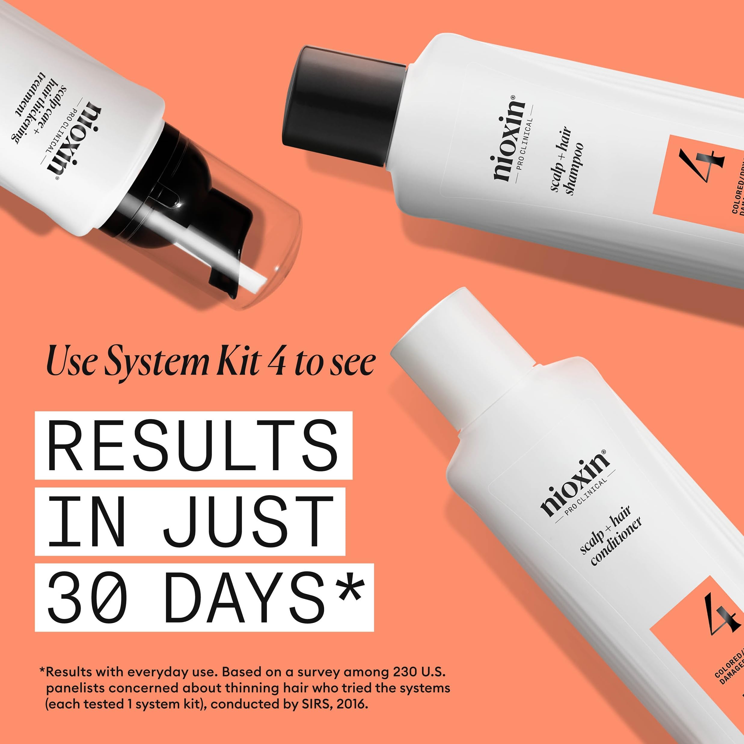Nioxin System 4 Scalp + Hair Thickening Treatment- Serum for Damaged Hair with Progressed Thinning, 3.4 oz (Packaging May Vary)