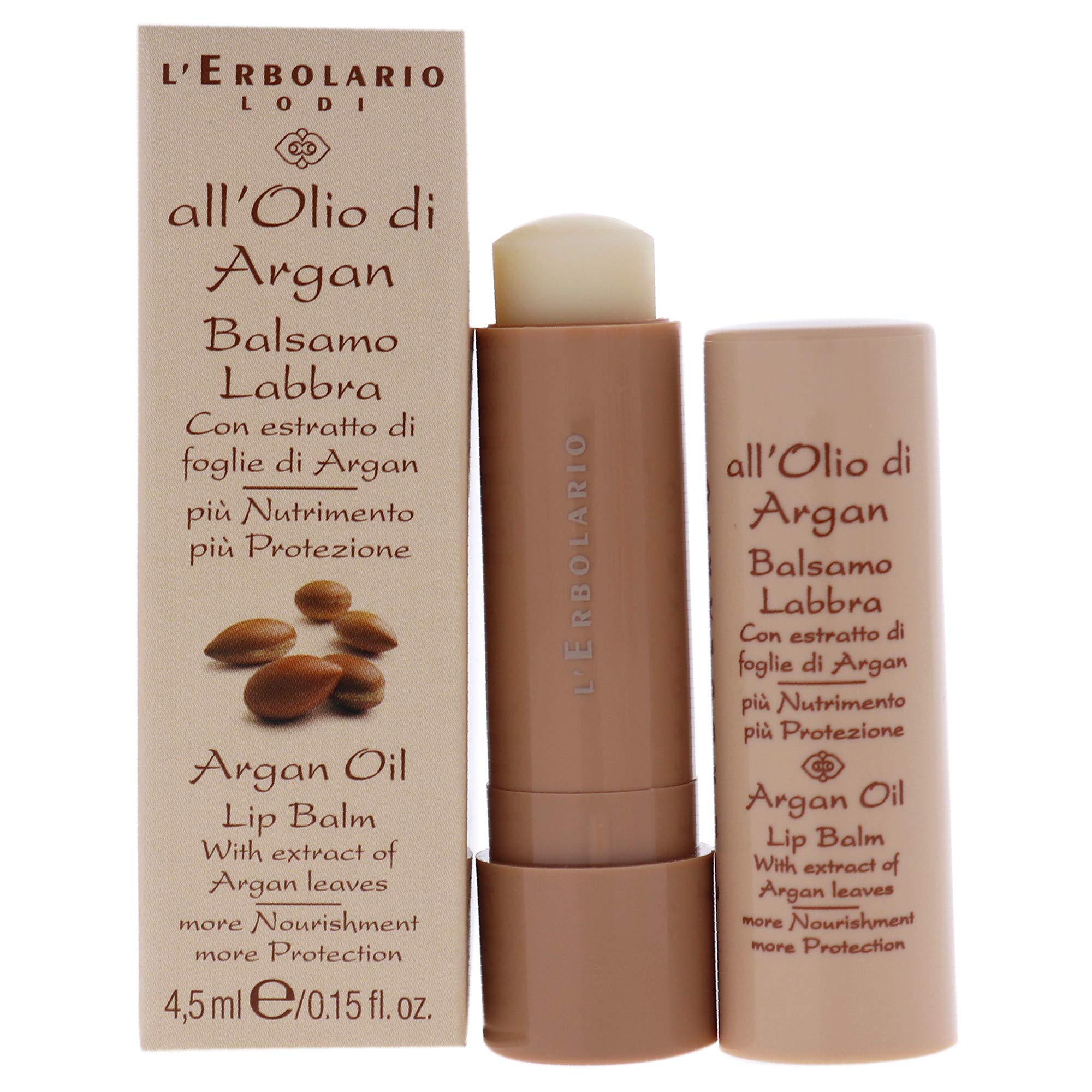 Lerbolario Argan Oil Lip Balm - For Lips That Are Always Soft And Protected - Nourishing And Compacting Properties - Contains Ex