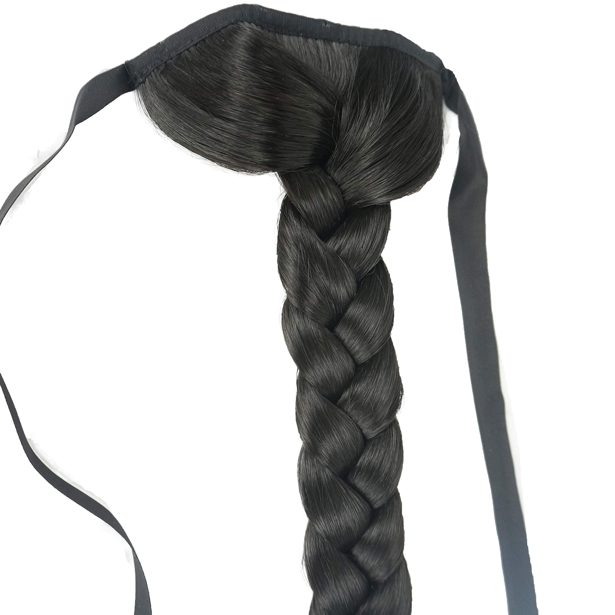 Lydell 24'' Long Fishtail Braid Wrap Around Ponytail Extension Synthetic Hairpiece #2 Darkest Brown