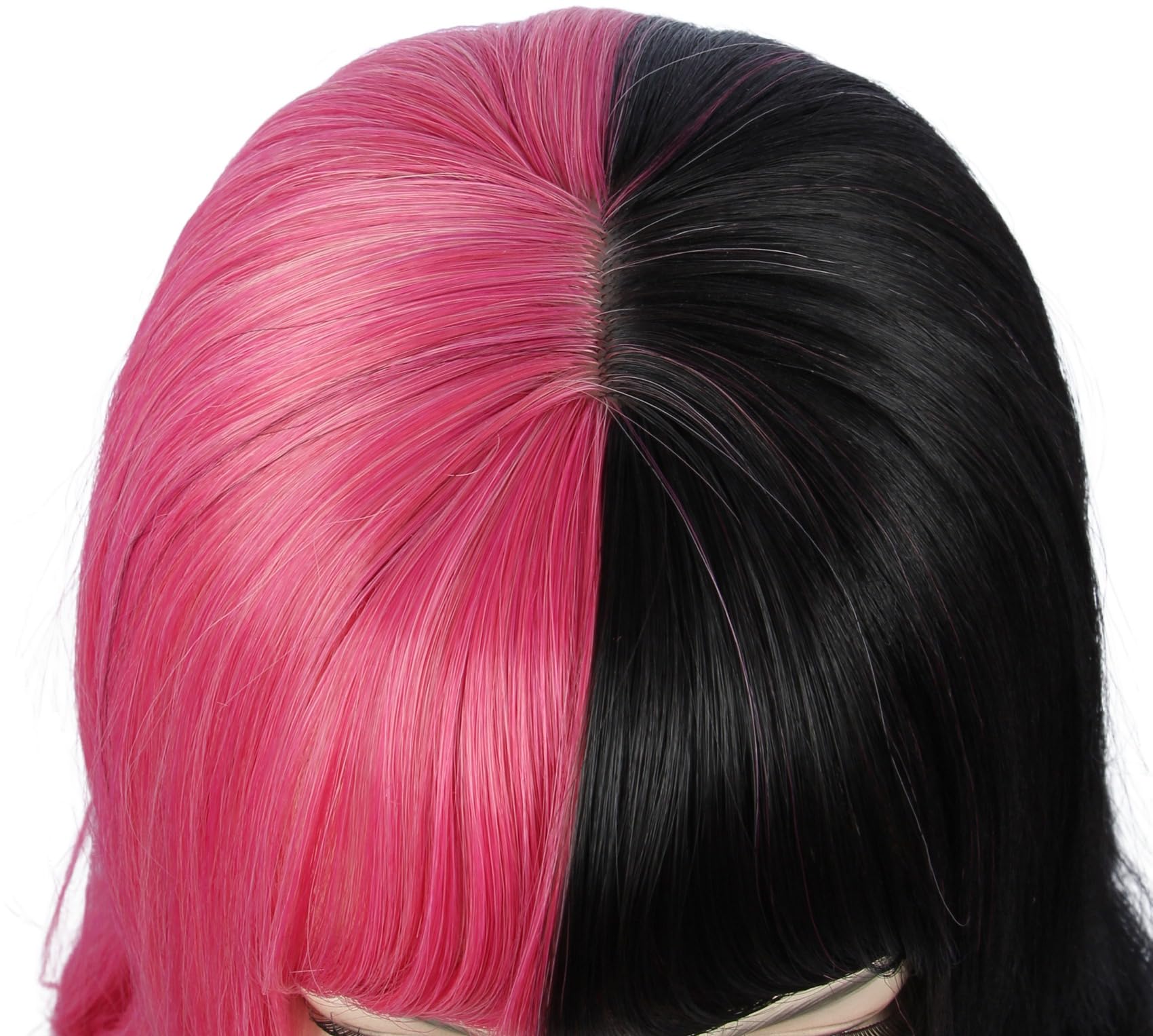 Linfairy Kids Pink And Black Wig Halloween Costume Cosplay Wig For Child