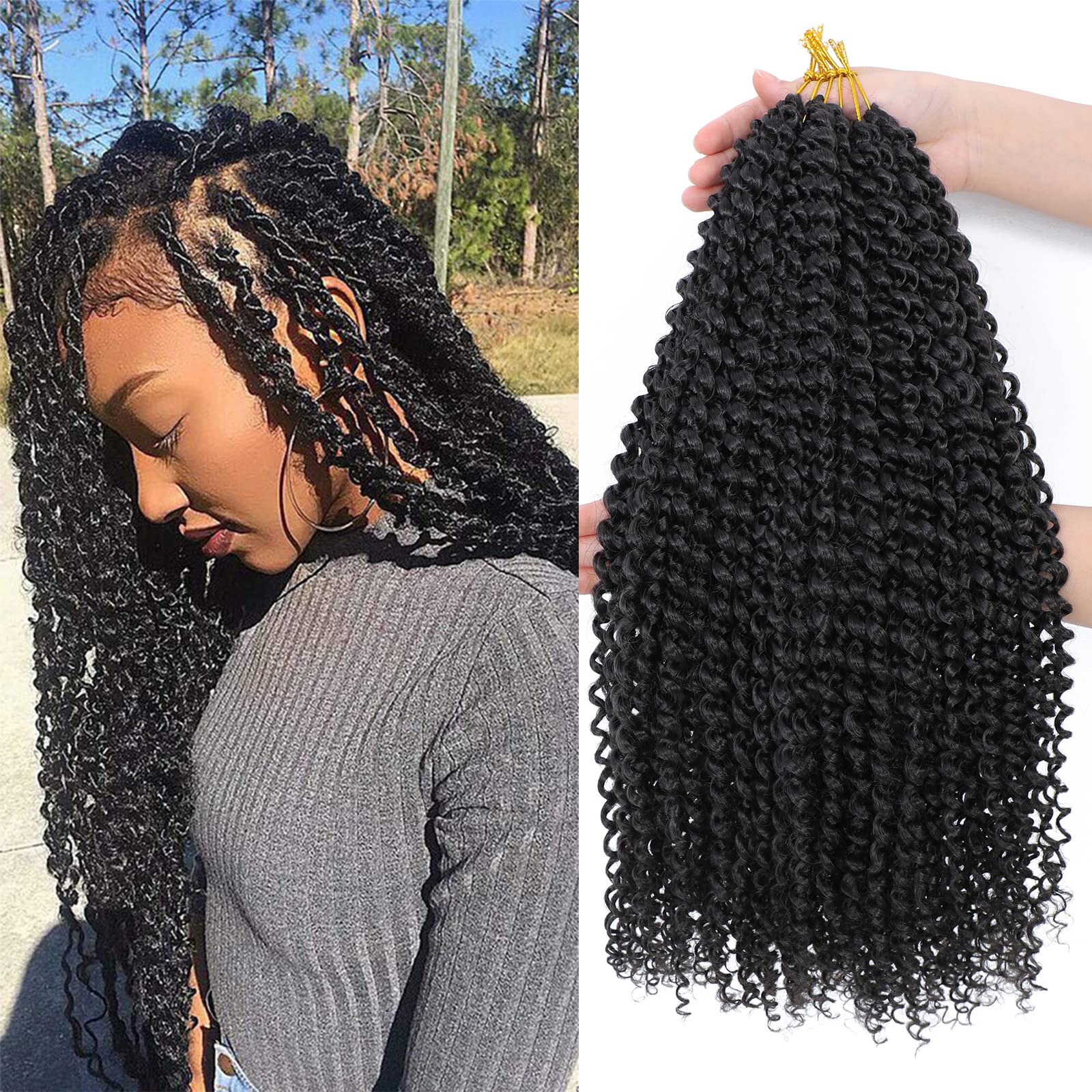 Dansama Passion Twist Hair Water Wave Braiding Hair For Butterfly Style Crochet Braids Bohemian Hair Extensions (18Inch, #2, Eco