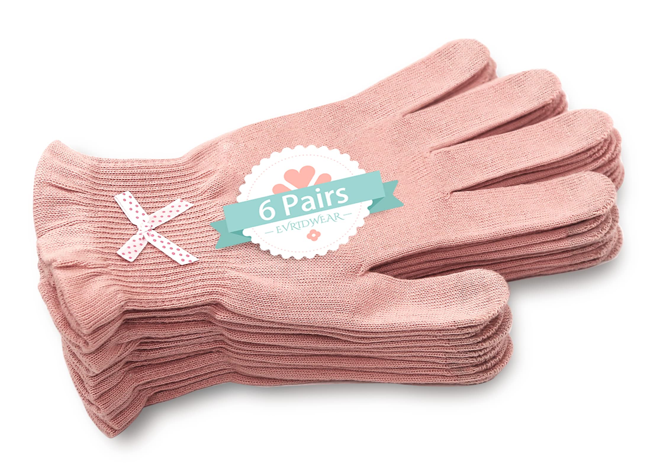 Evridwear Beauty Cotton Gloves with Touchscreen Fingers for SPA, Eczema, Dry Hands, Hand Care, Day and Night Moisturizing, 3 Siz