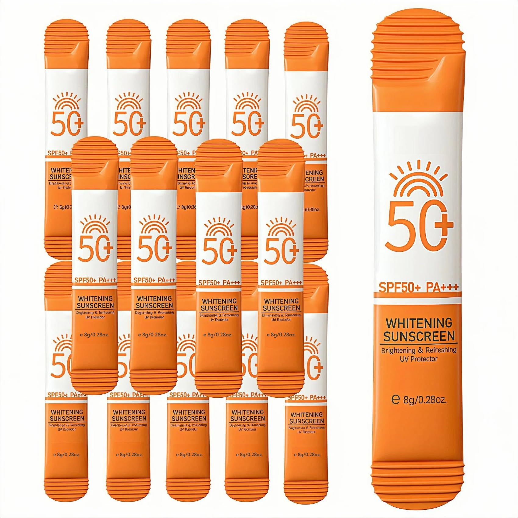 BESHICO 15 Pack Travel Size Sunscreen SPF 50+ Mini 0.28 OZ for Face & Body