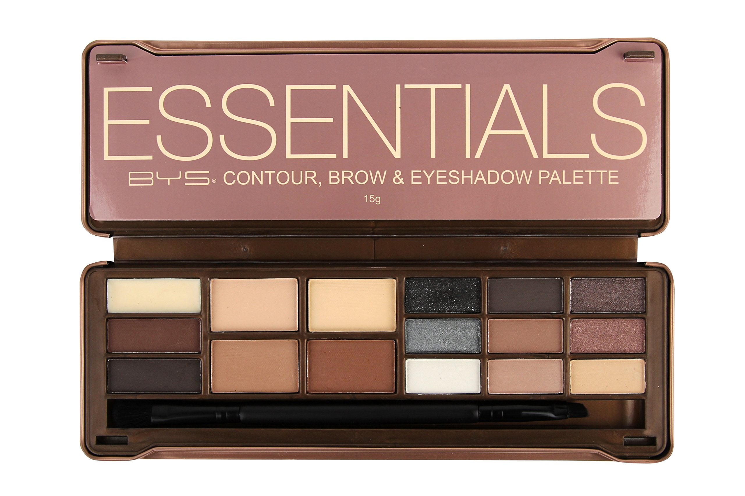 BYS Essentials - Contour, Brow and Eyeshadow Tin Palette - 3-in-1 Makeup Kit, Easy to Carry Travel-Ready Beauty Set