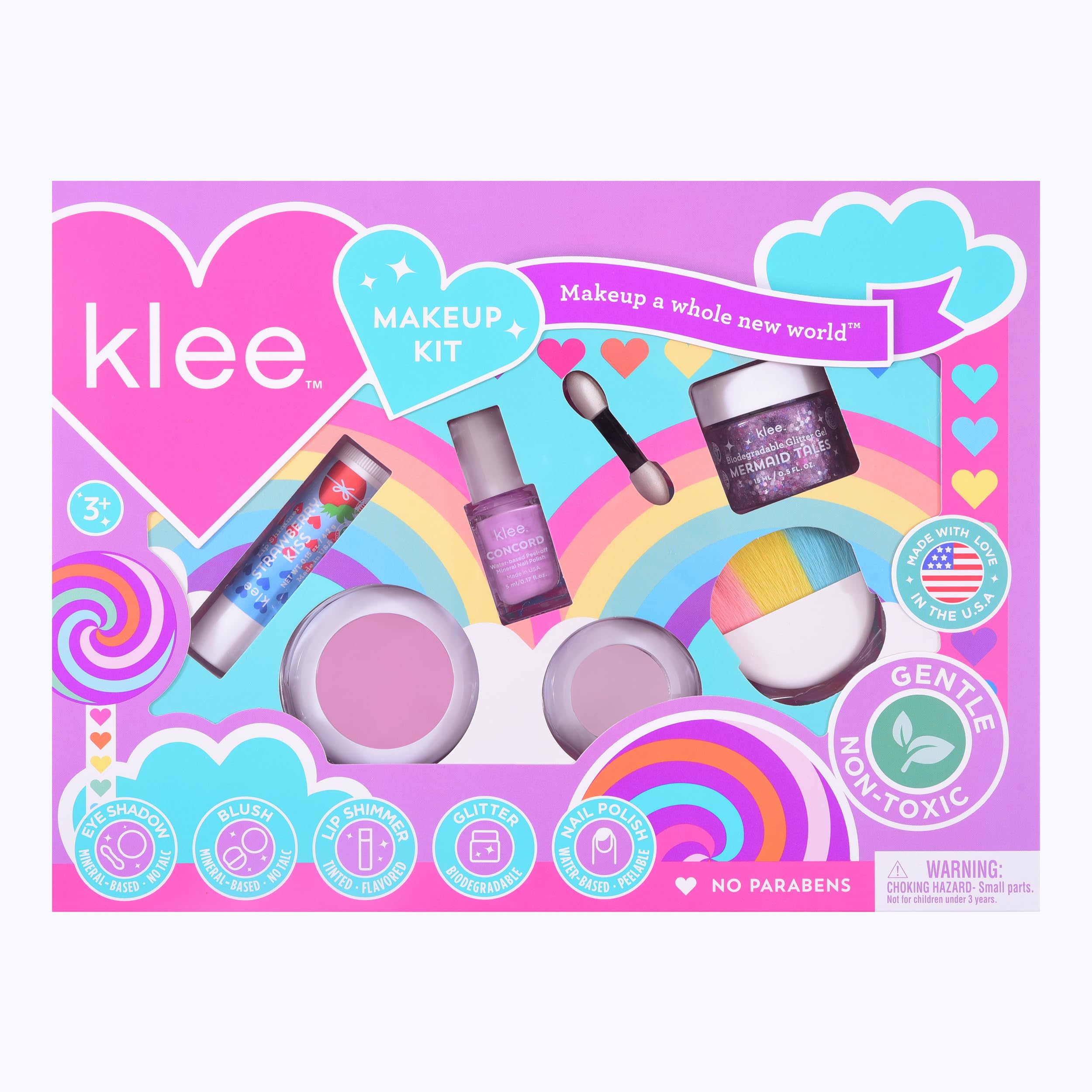 Klee Naturals Deluxe Makeup Kit. KidFriendly and NonToxic. Made in USA. (Lollipop Glow)