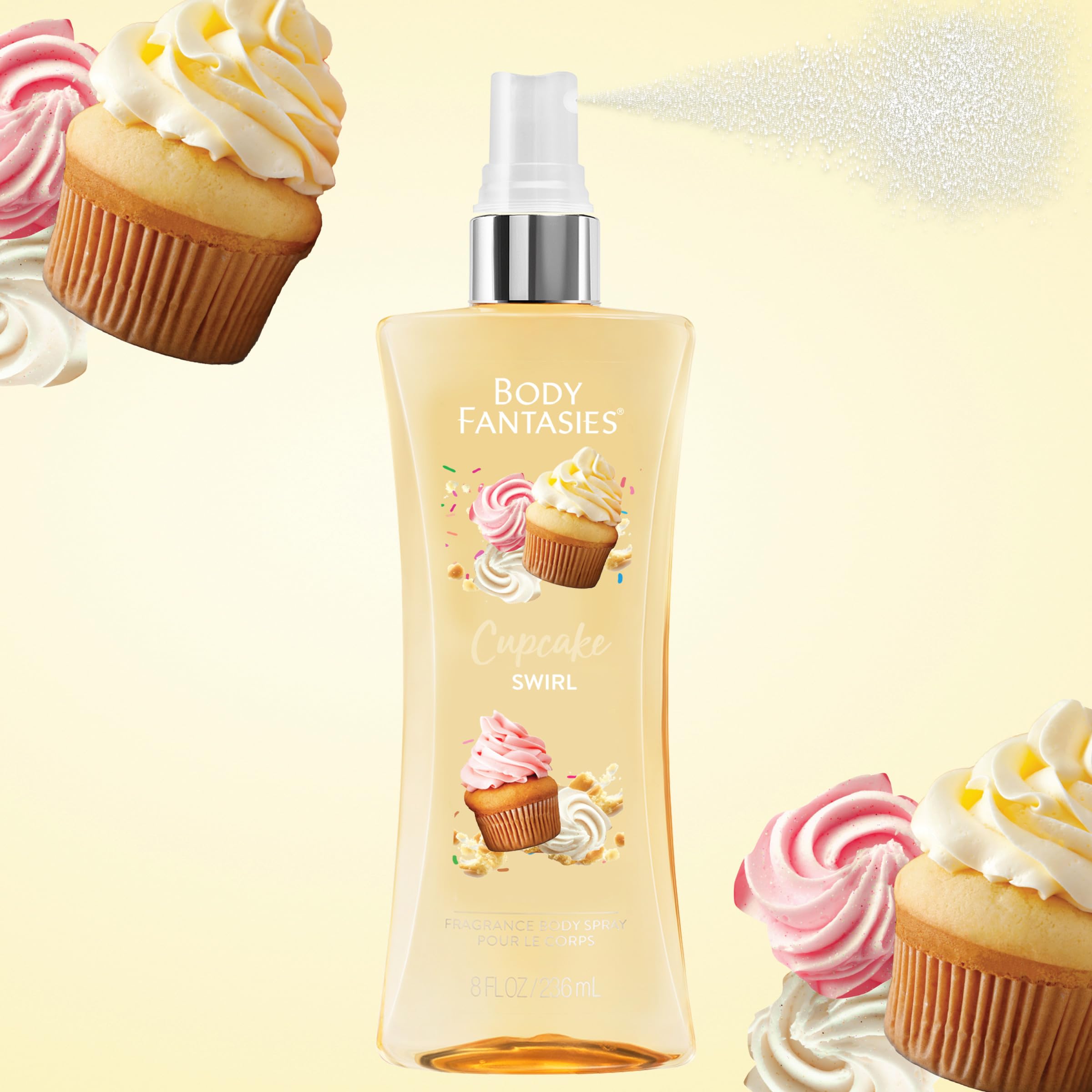 Body Fantasies Signature Fragrance Body Spray, Cupcake Swirl, 8 Fl Oz