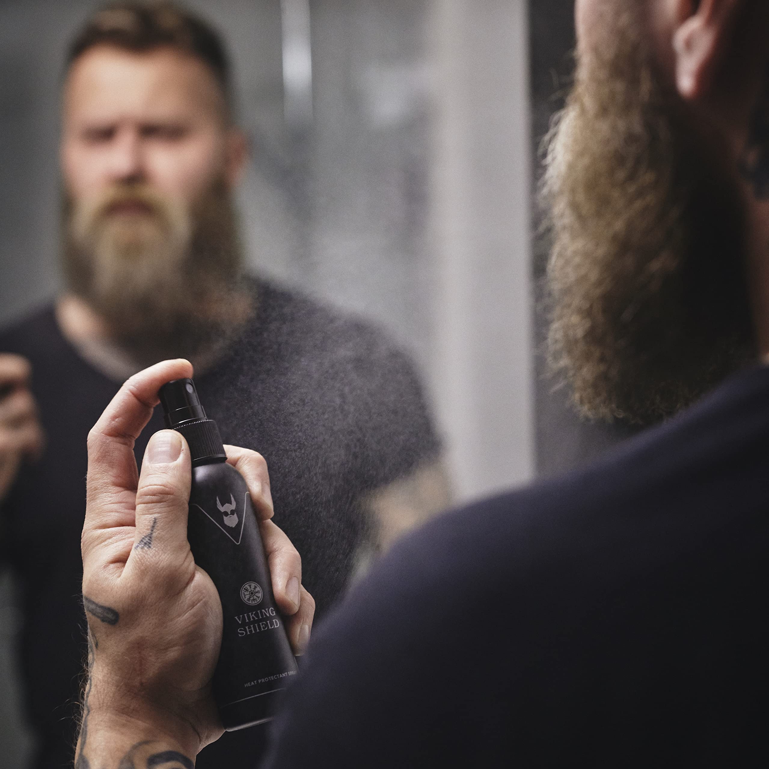 Beard & Hair Heat Protectant Spray - Viking Shield Beard Spray For Men, Protects Hair From Heat Damage Of Straightener And Styli