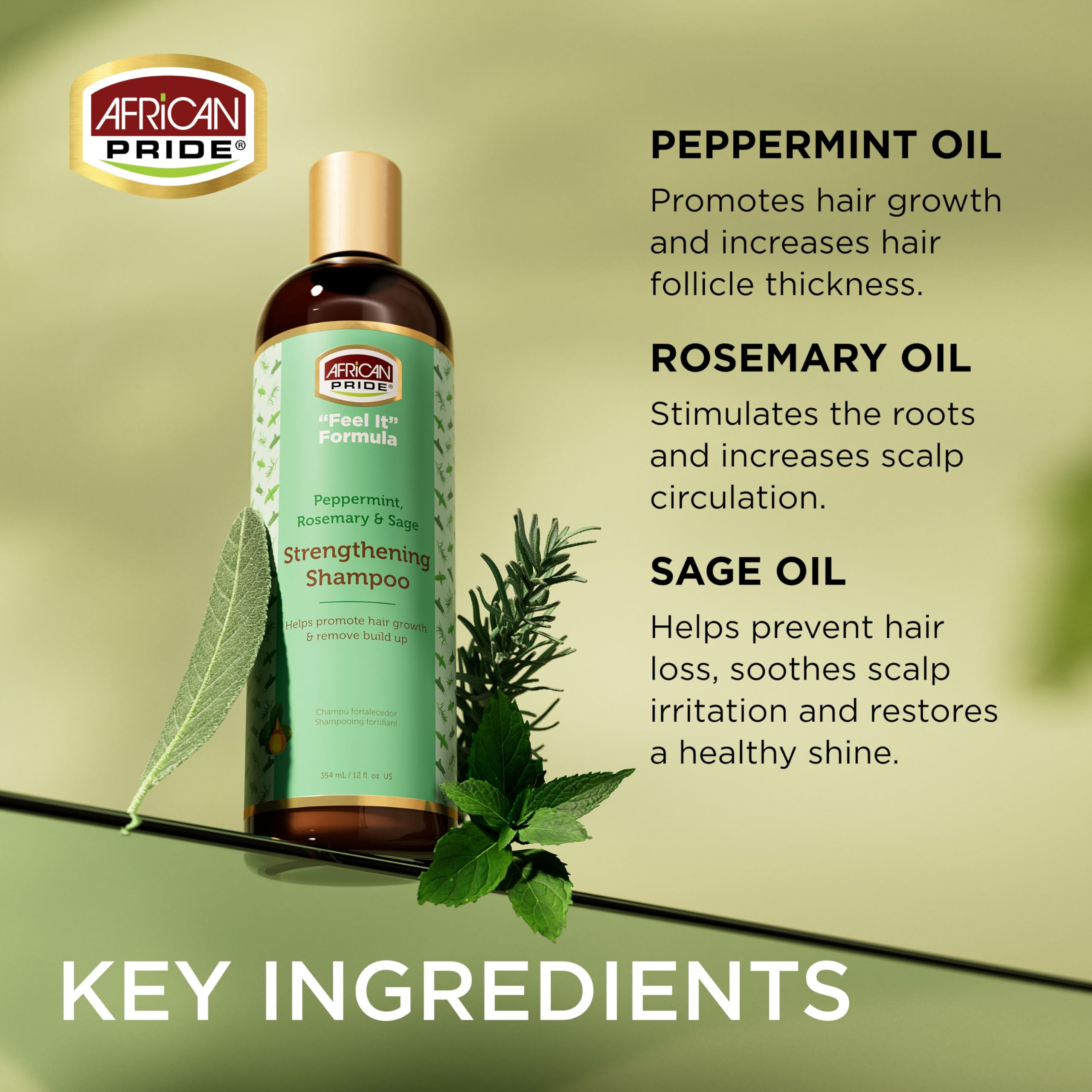 African Pride Feel It Formula Strengthening Shampoo - 12 Fl Oz