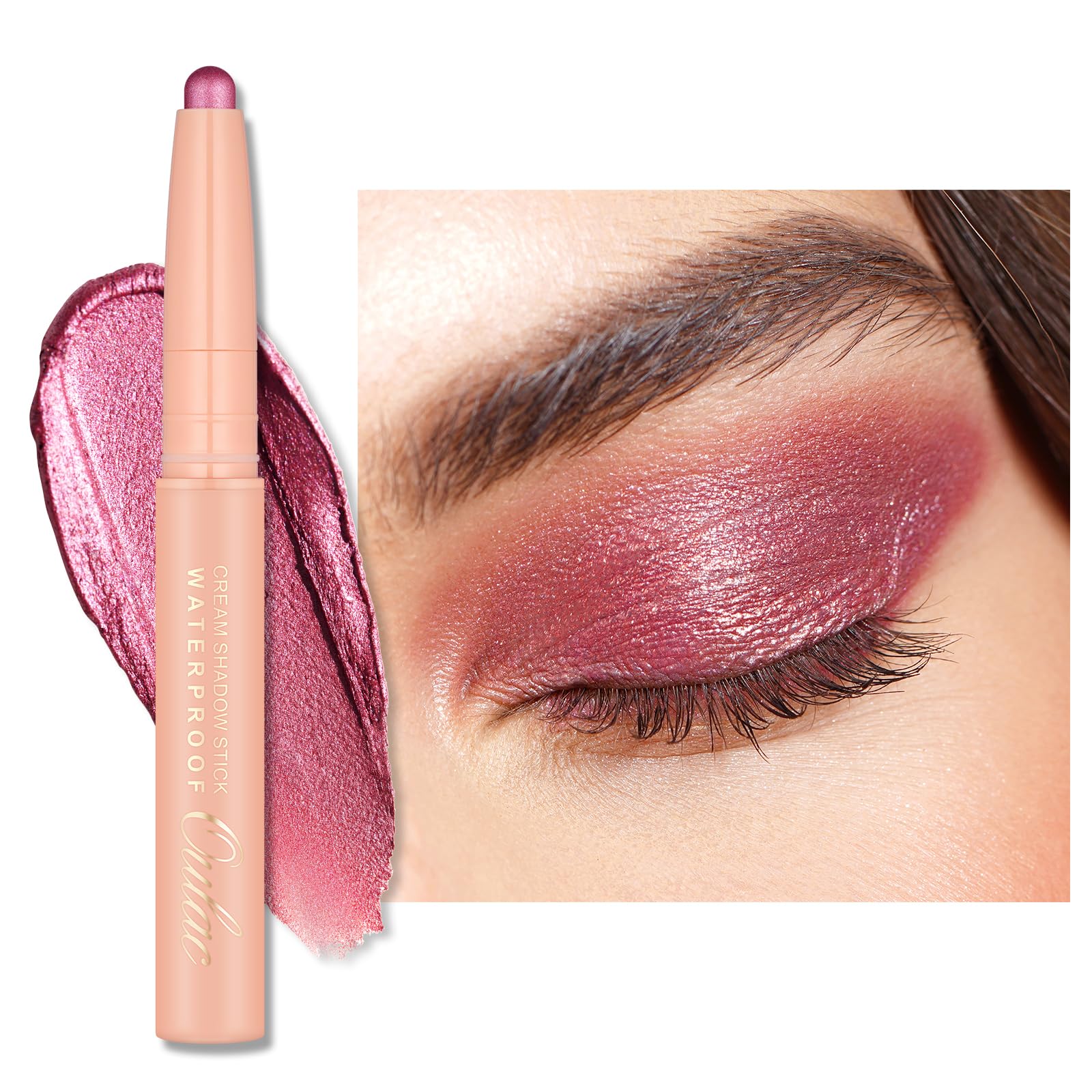 Oulac Rose Eyeshadow Pencil - Twist-Up Creamy Crayon, Waterproof Long Lasting Eye Makeup, Vegan & Cruelty-Free Eye Makeup, 1.25G