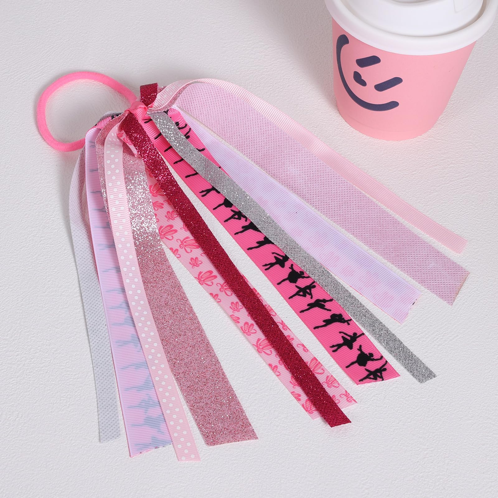 8.7-Inch Bumble Bee Ponytail Streamer Elastic Hair Tie Glitter Yellow Black Hair Ribbon Bow Pony Holder for Women Girls Spring H