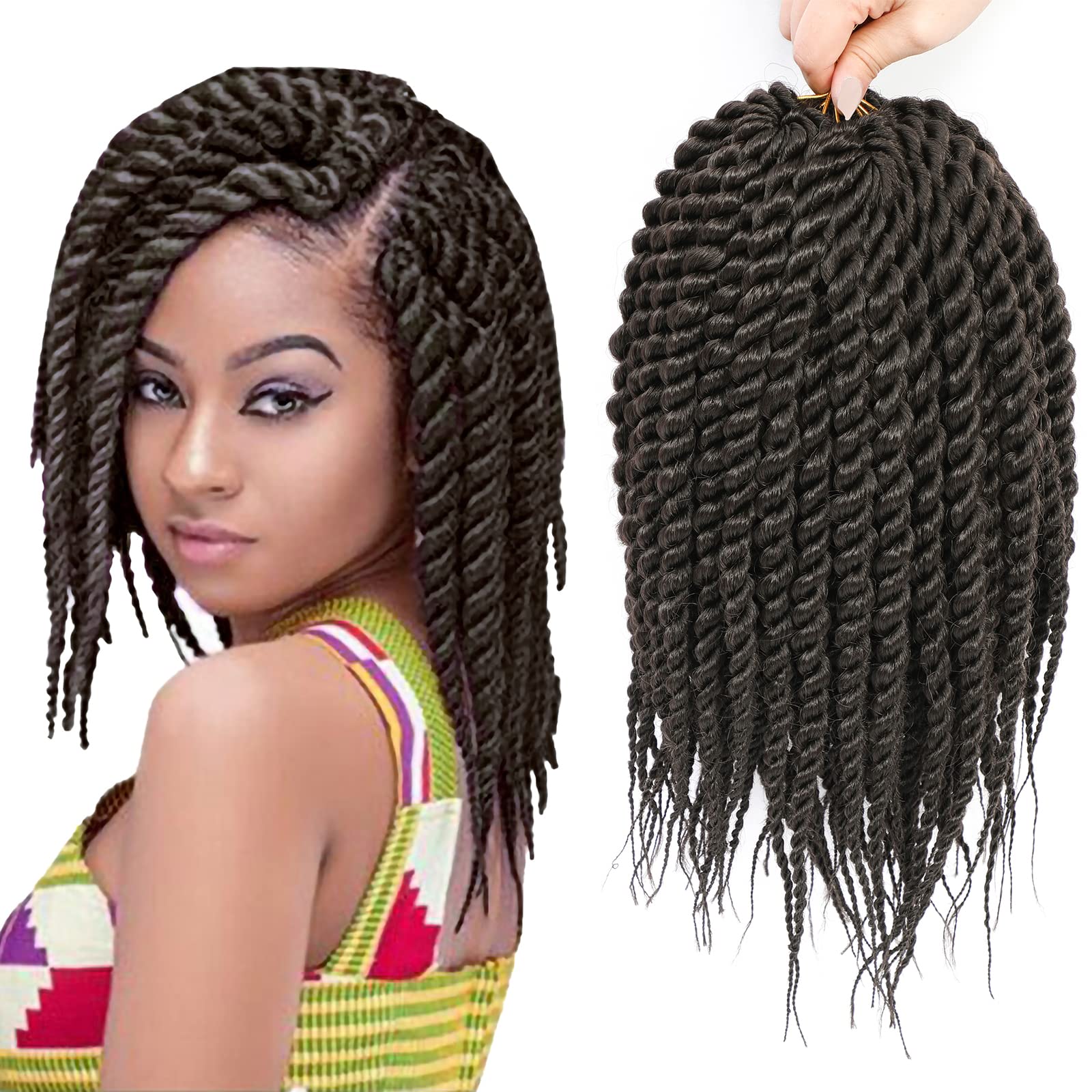 Havana Twist Crochet Hair 6 Packs 12 inch Crochet Braids Senegalese Twist crochet Hair Jumbo Havana Twist Crochet Braids(4#)