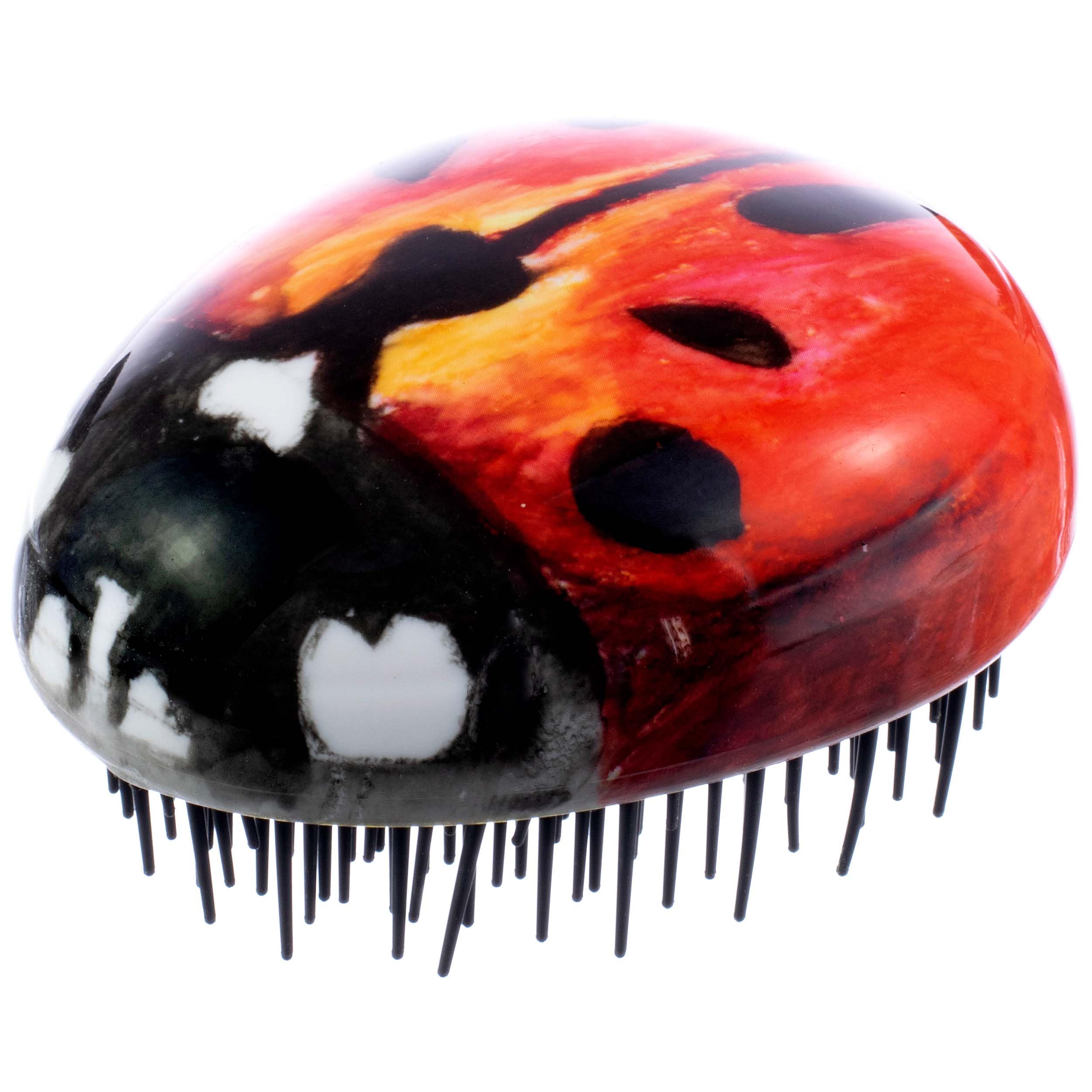 Kent Pbug Ladybug Pebble Scalp Massager Shampoo Brush, Shower Brush, And Travel Size Detangling Brush - Scalp Scrubber For Dandr