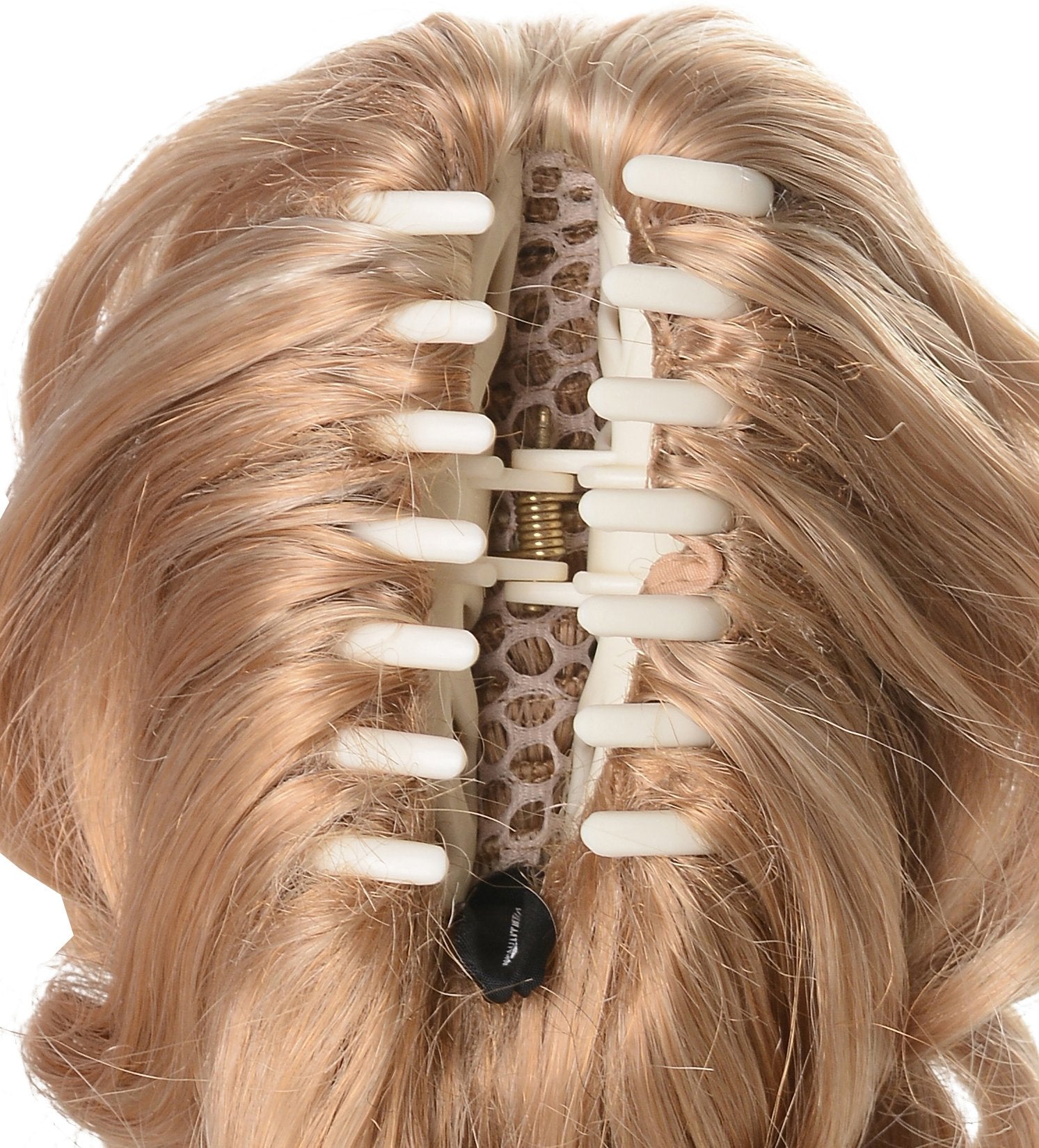 Onedor 12'' Synthetic Fiber Natural Textured Curly Ponytail Clip In/On Hair Extension Hairpiece (1B - Off Black)
