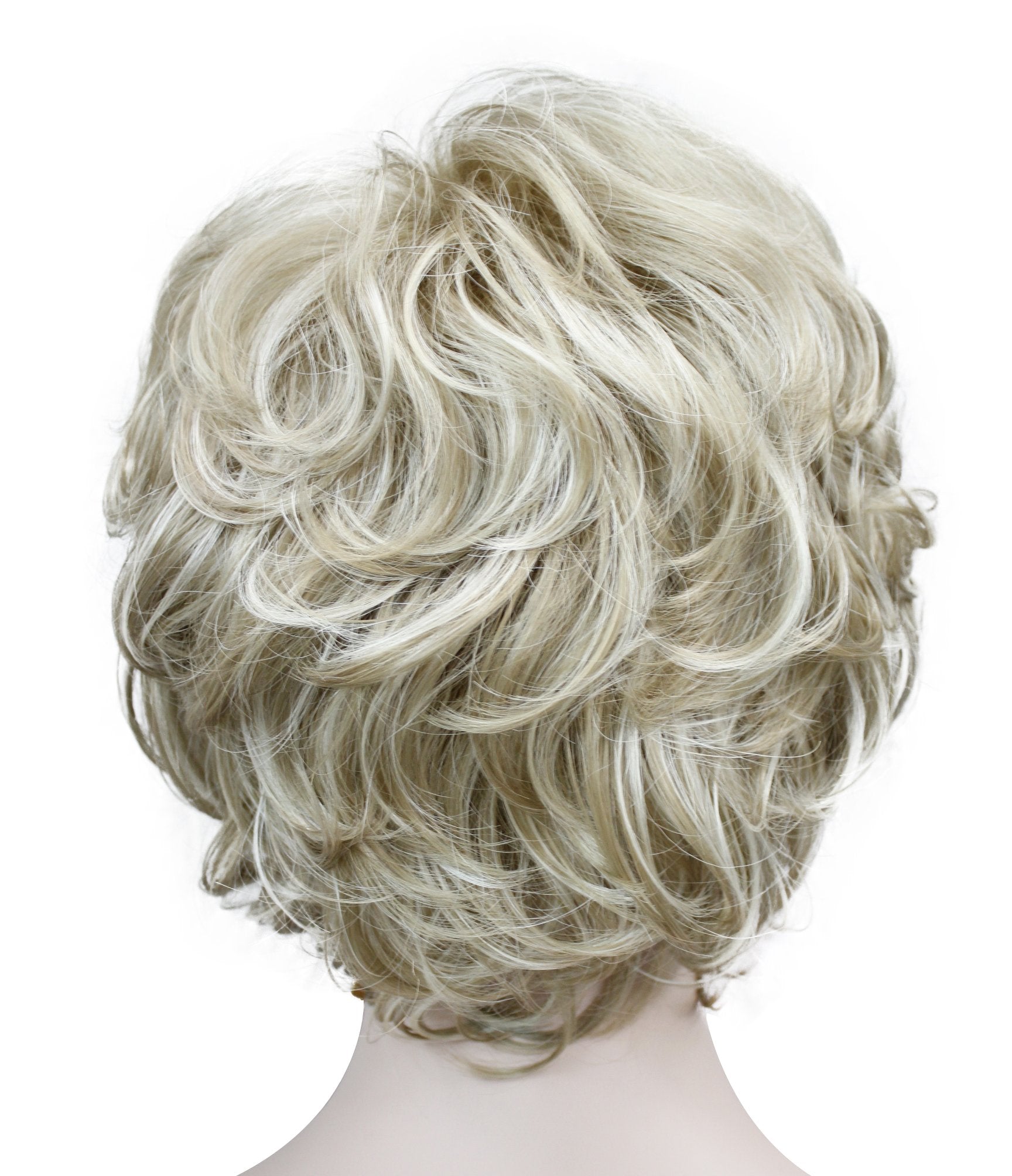 Lydell Women's Short Curly Wavy Wig Synthetic Hair Full Wig 6 inches (L16-613 Blonde with Highlights)