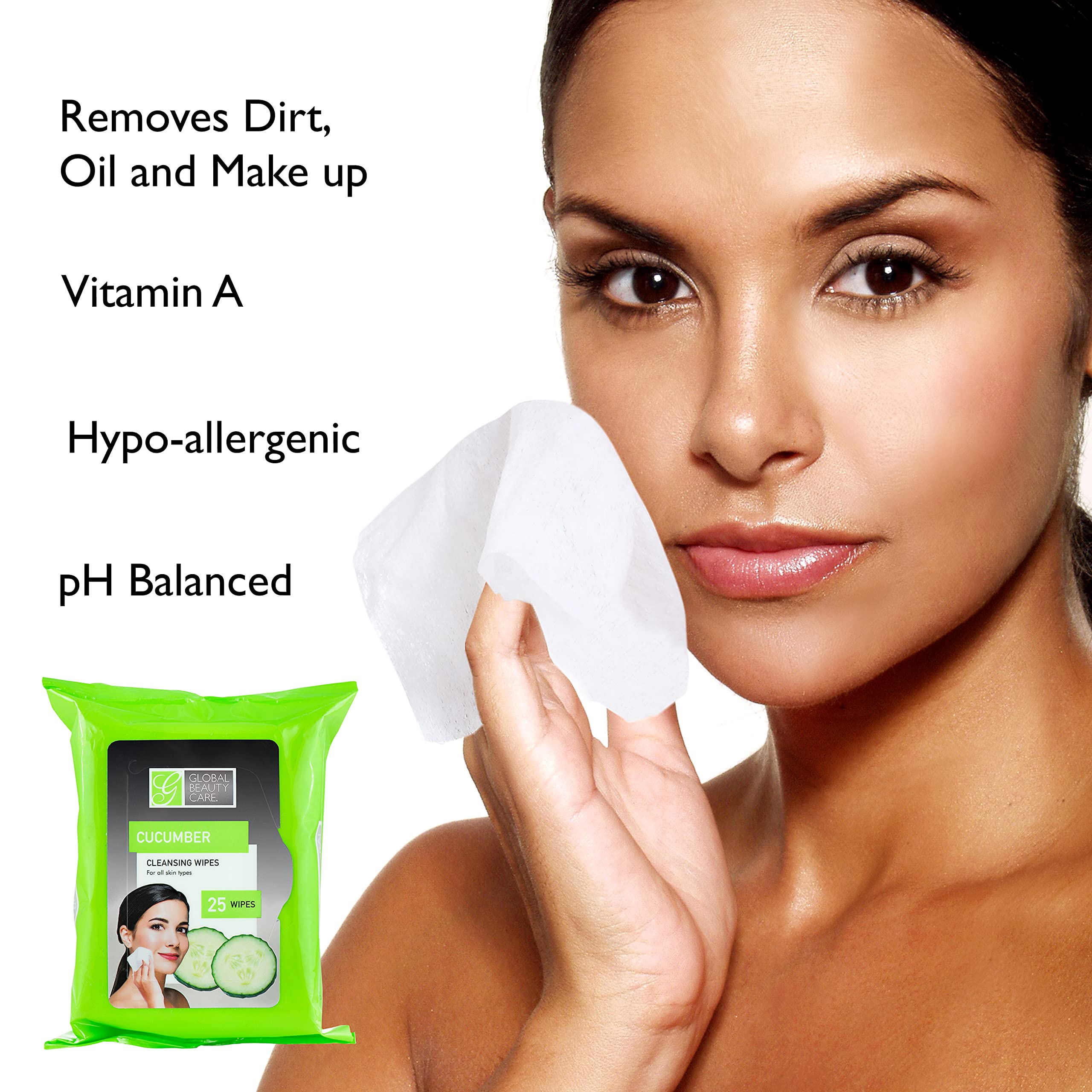 Global Beauty Care Bulk Cleansing Wipes Premoistened 4 Pack Of Cucumber Cleansing Cloths Makeup Removal Wipes - Great For Travel