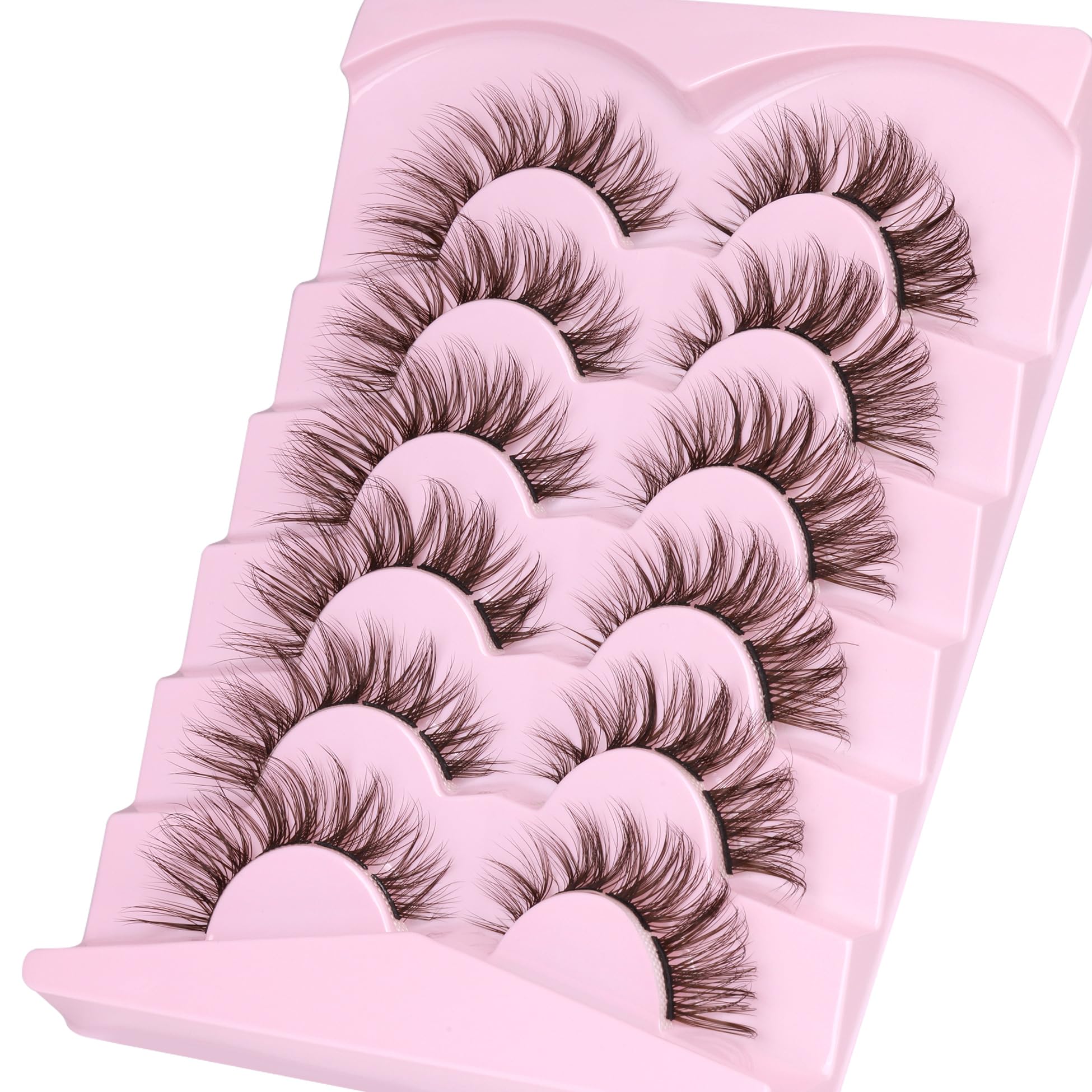 Lash Clusters DIY Eyelash Extension Natural Look Cluster Lashes Brown Fluffy DIY Lash Extensions 3D Individual Lashes Mink False