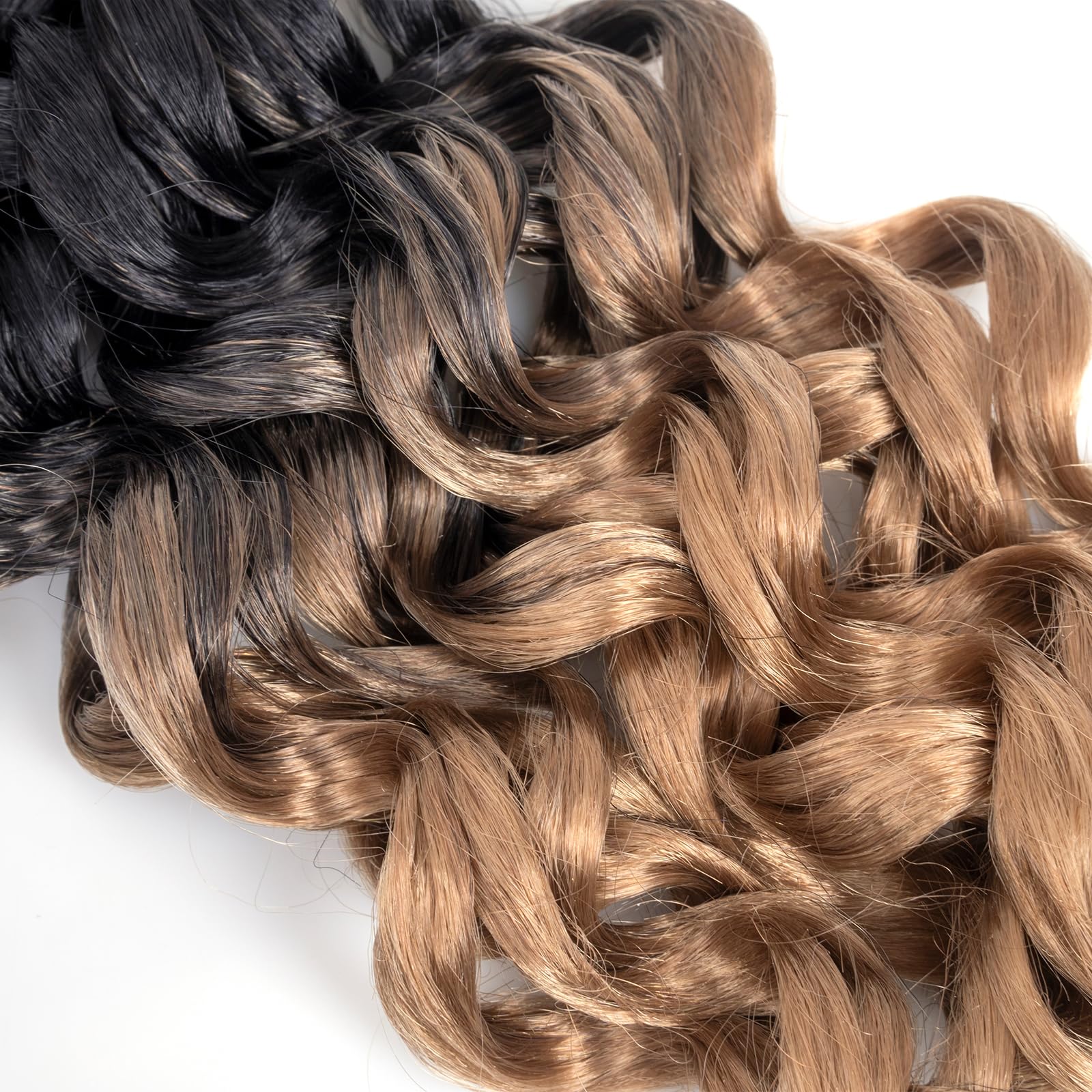 Toyotress Beach Curl Crochet Hair - 14 Inch 8 Packs Ombre Blonde Ocean Wave Crochet Hair, Short Curly Water Wave Synthetic Braid