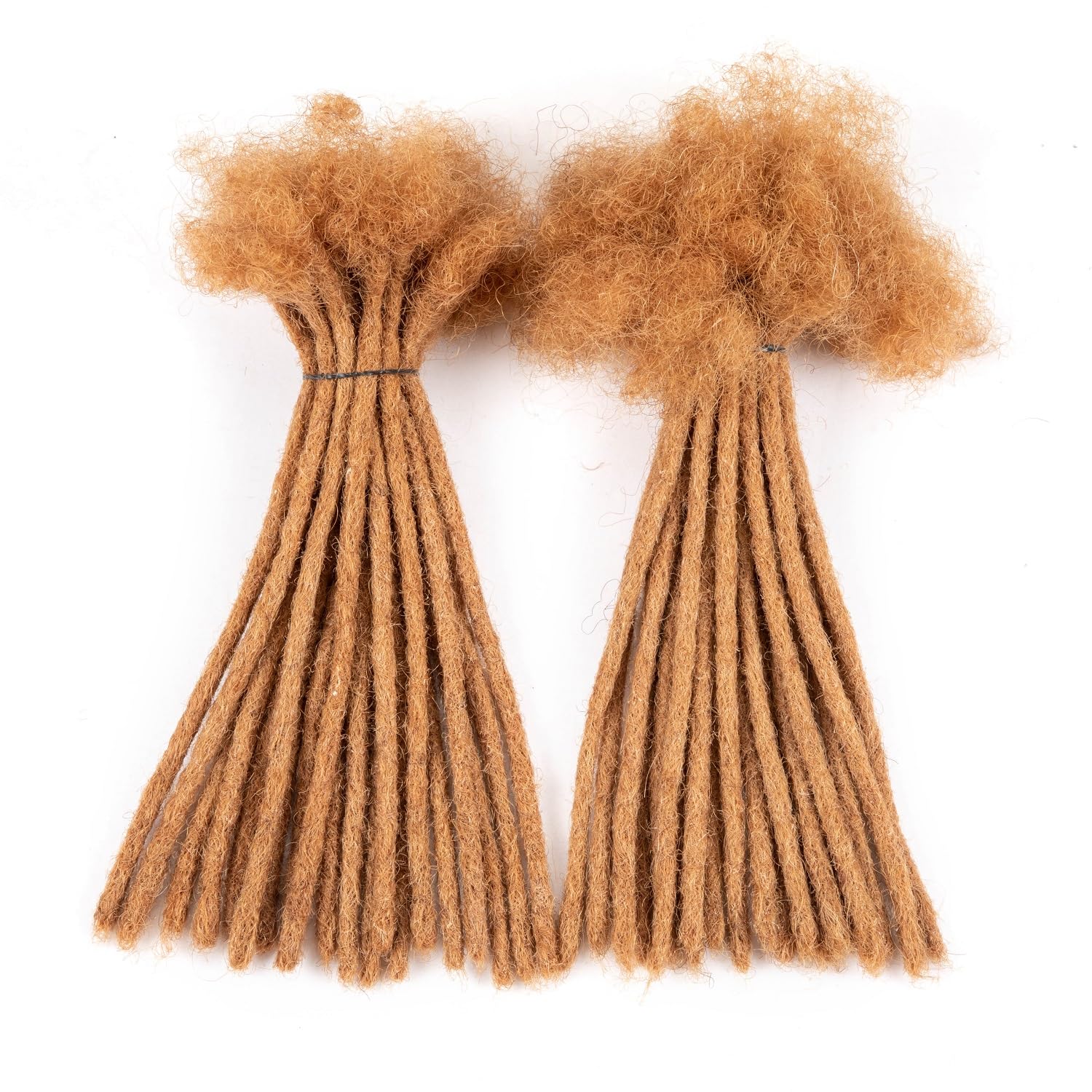 Teresa 6 Inch 0.4Cm Width Loc Extension Human Hair #30 Brown Color 70 Strands Full Hand-Made Permanent Locs Extensions Can Be Dy