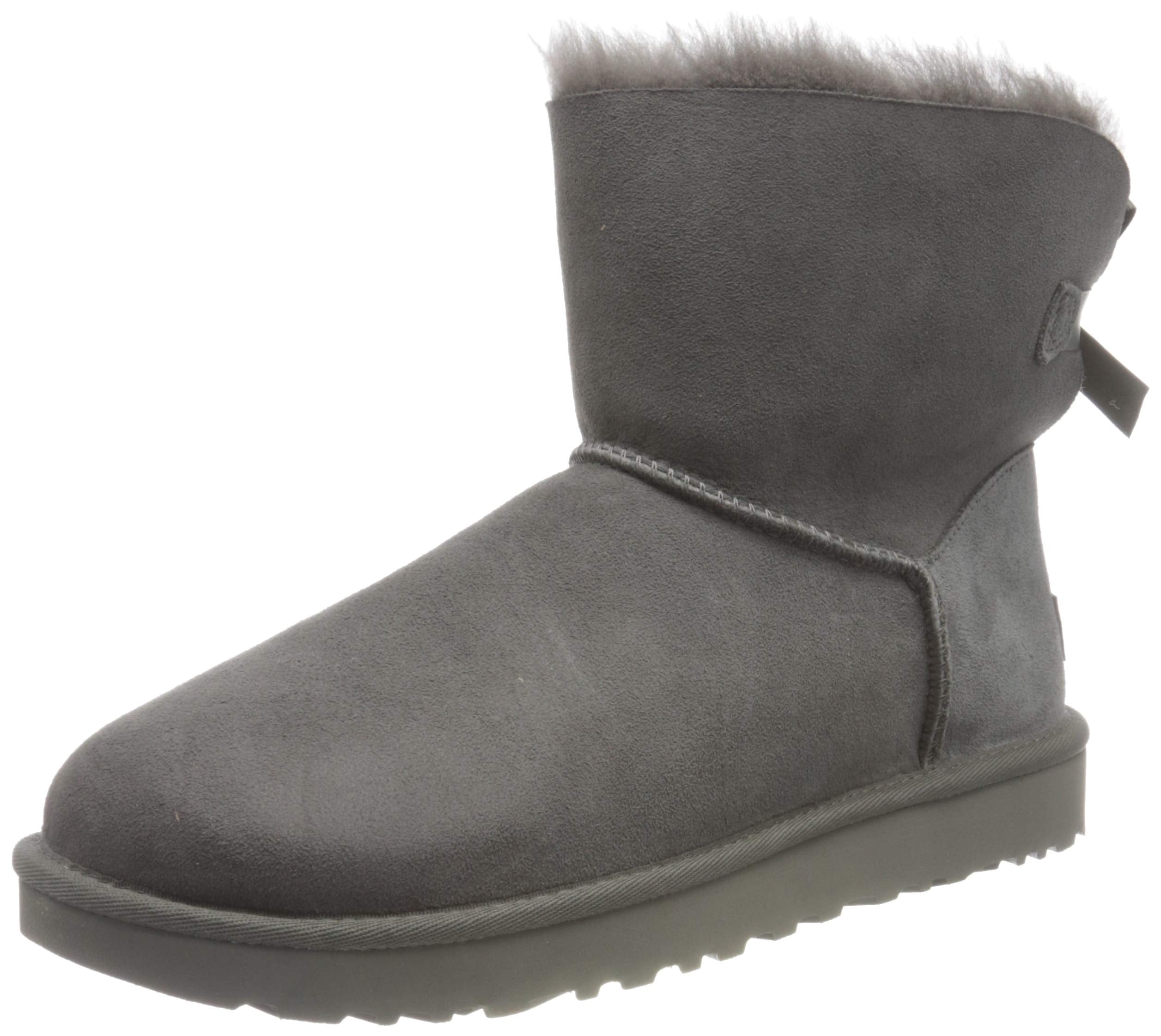 Ugg Womens Mini Bailey Bow Ii Boot, grey, 10