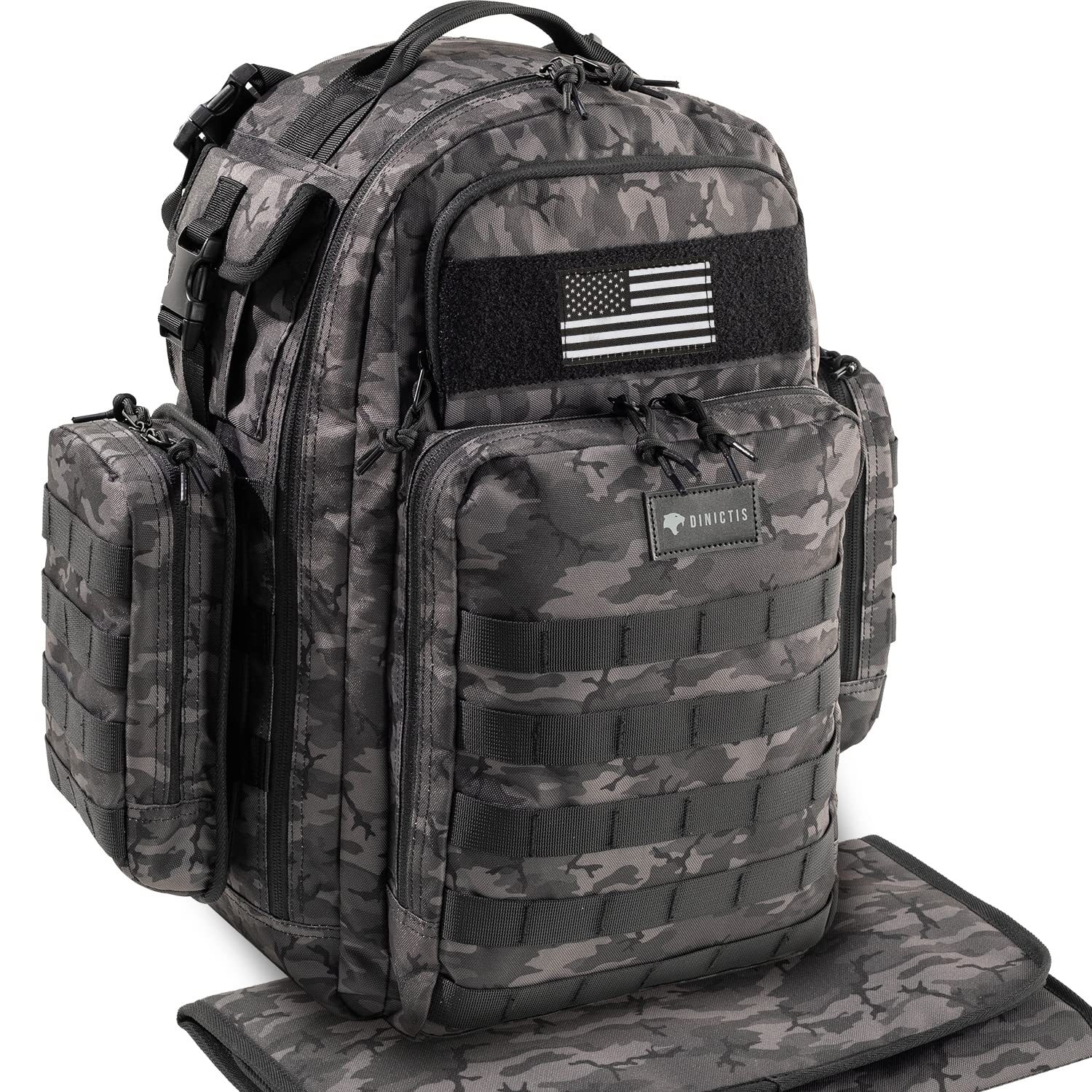 Dinictis 40L Diaper Bag Backpack for Dad,Travel Baby Nappy Bags for Men,Baby Accessories for Daddy- Black camo