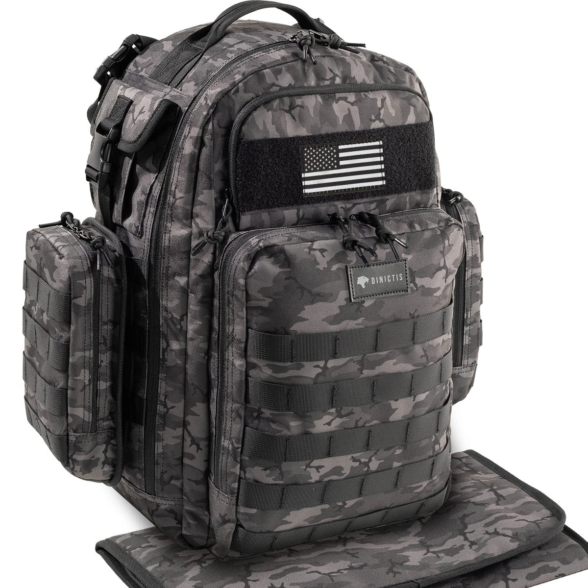 Dinictis 40L Diaper Bag Backpack for Dad,Travel Baby Nappy Bags for Men,Baby Accessories for Daddy- Black camo