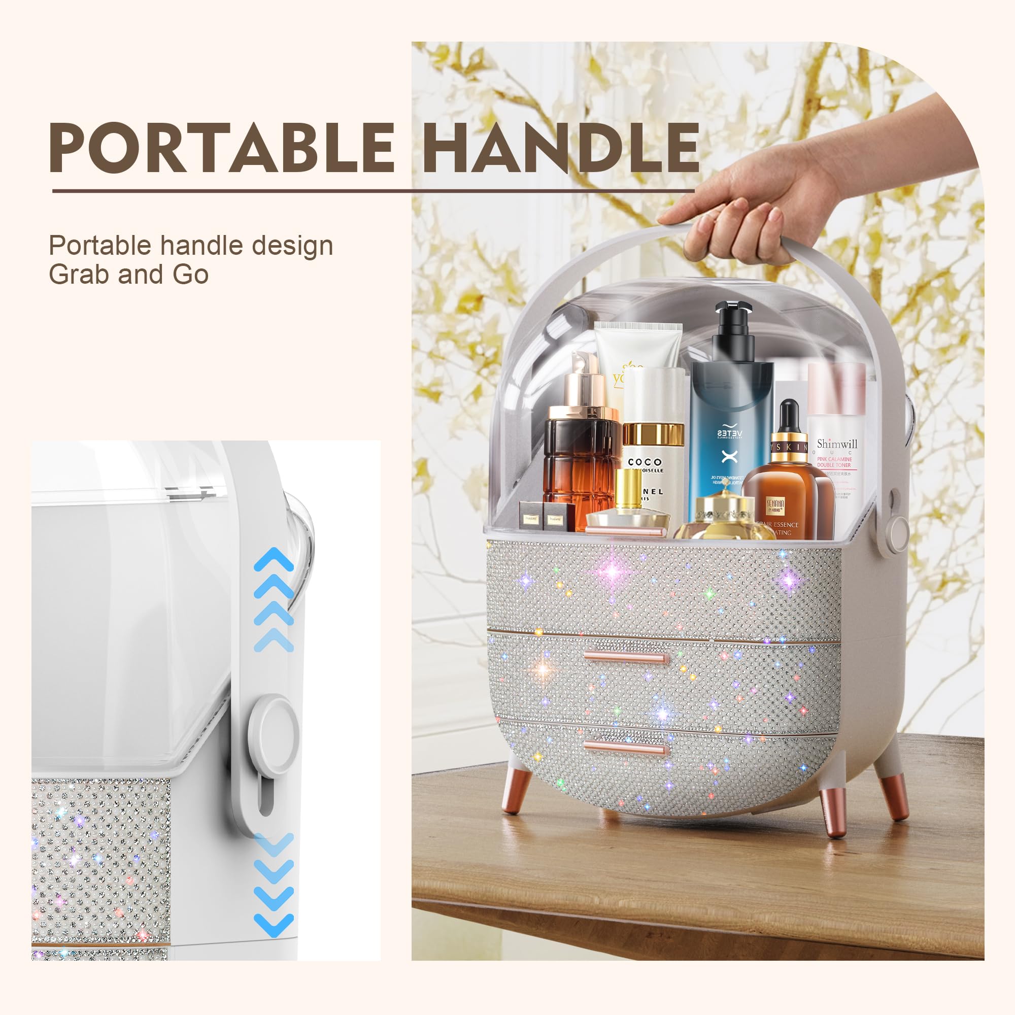 Teen Girls Gift Makeup Organizer,Skincare Organizer Jewelry Storage,Cosmetics Storage And Display Case,Make Up Holders And Organ