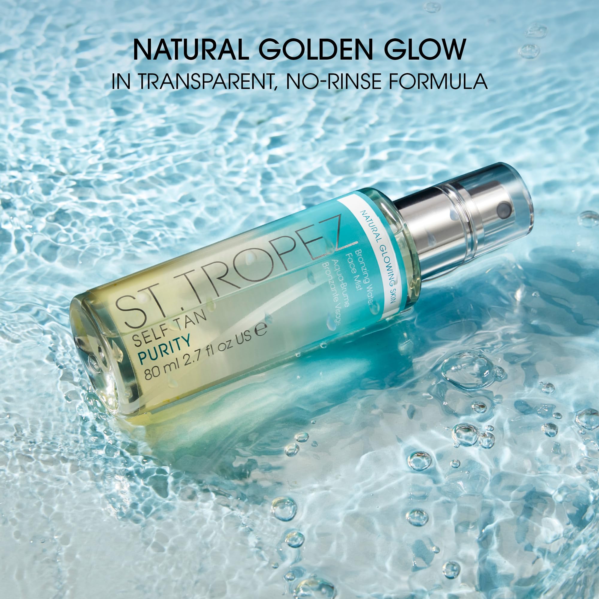 St Tropez Self Tan Purity Face Mist, Natural Sunkissed Glow Face Tan With Hyaluronic Acid & Antioxidants, Vegan, Natural & Cruel