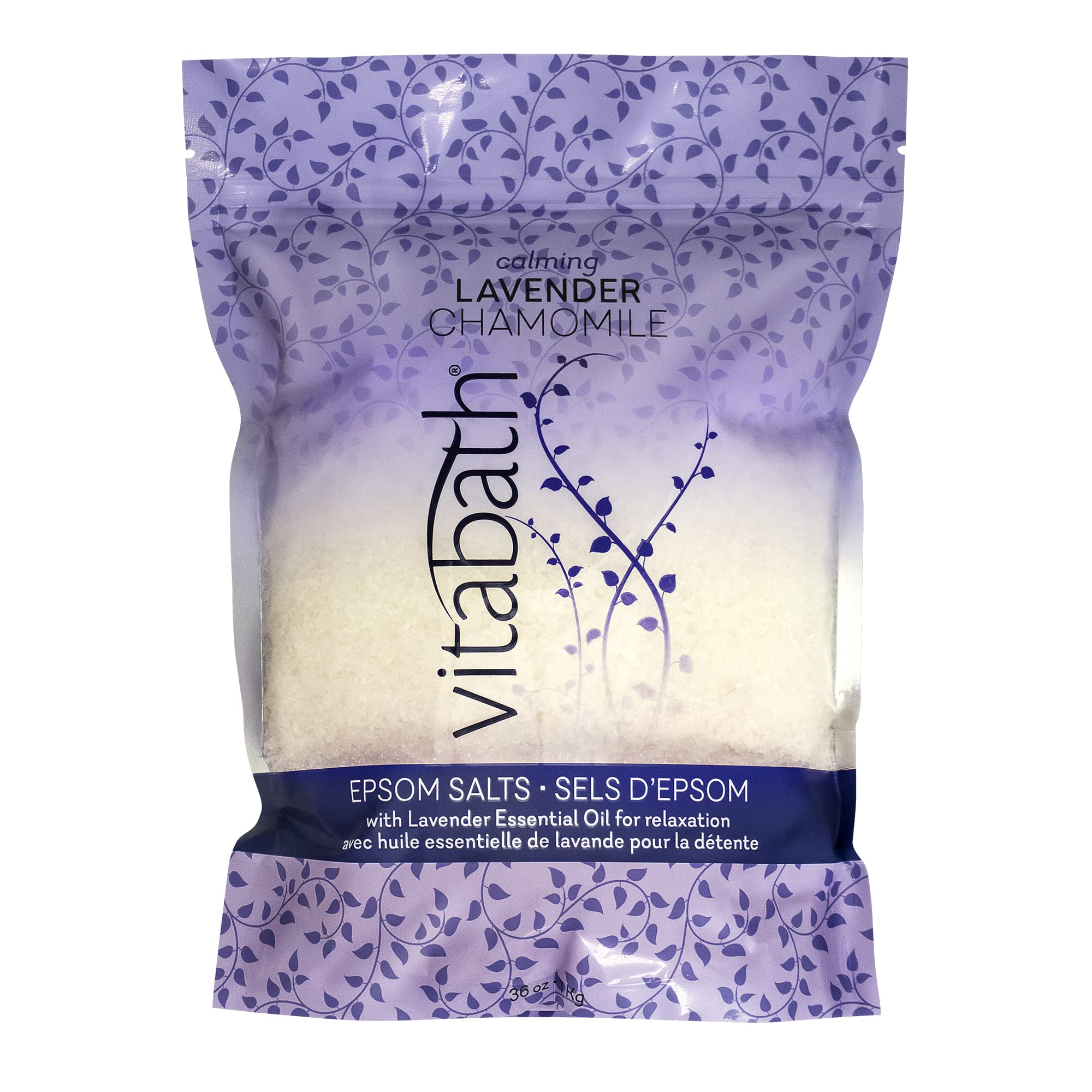 Vitabath Lavender Chamomile Epsom Salts Relaxing Detox Aromatherapy, Muscle Soreness & Body Ache Relieving Soak & Nourishing Ski