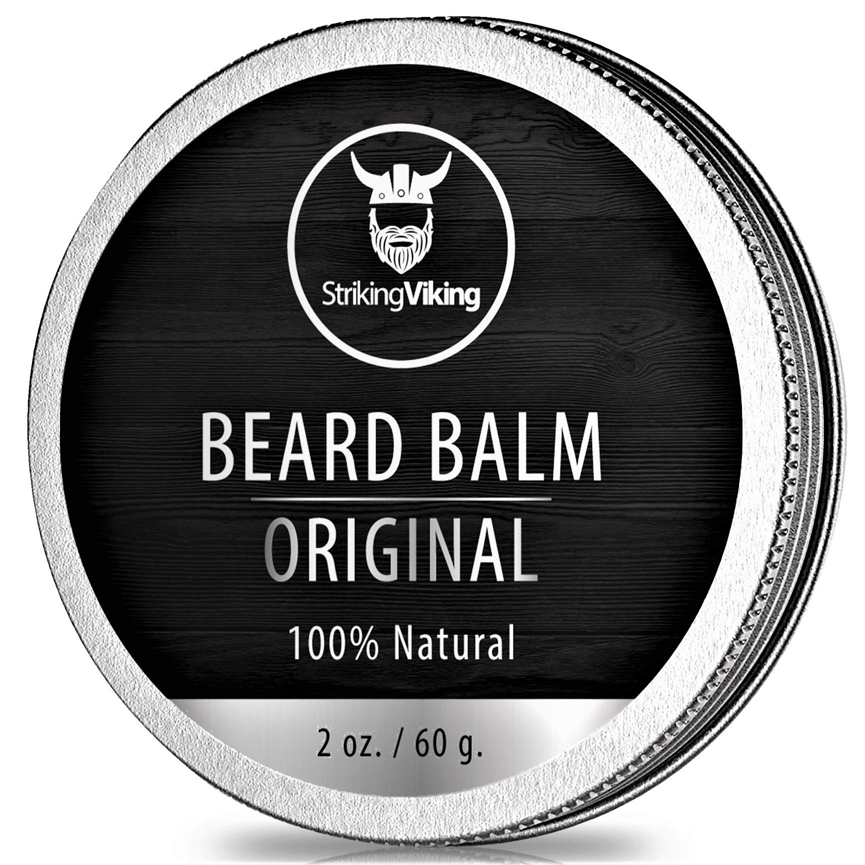 Striking Viking Unscented Beard Balm - Styles, Strengthens & Softens Beards And Mustaches - 100% Natural Beard Conditioner With
