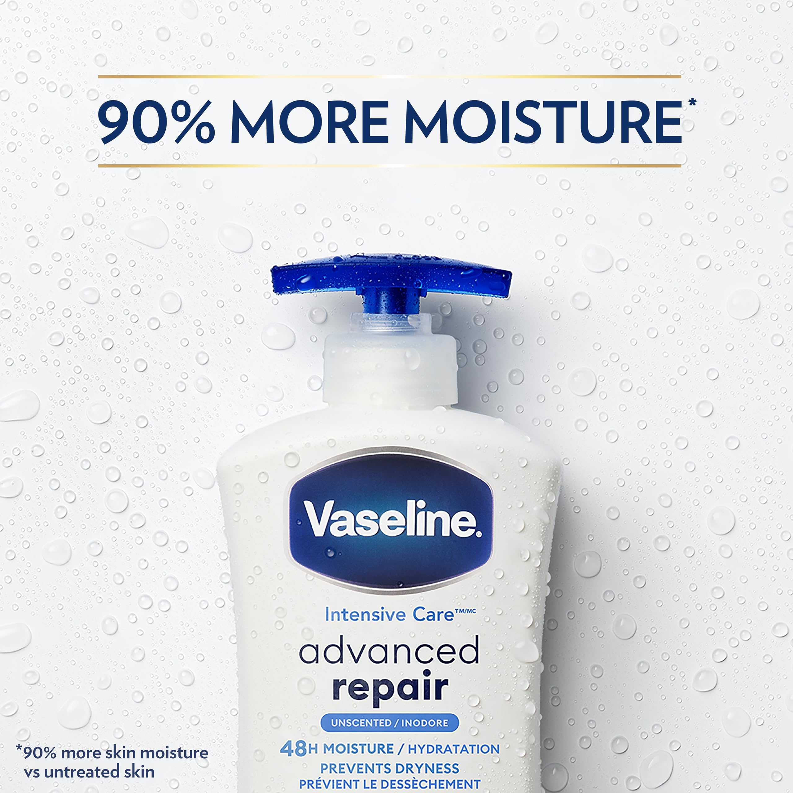 Vaseline Intensive Care Body Lotion Advanced Repair Unscented For Dry Skin Lotion Made With Ultra-Hydrating Lipids And Vaseline