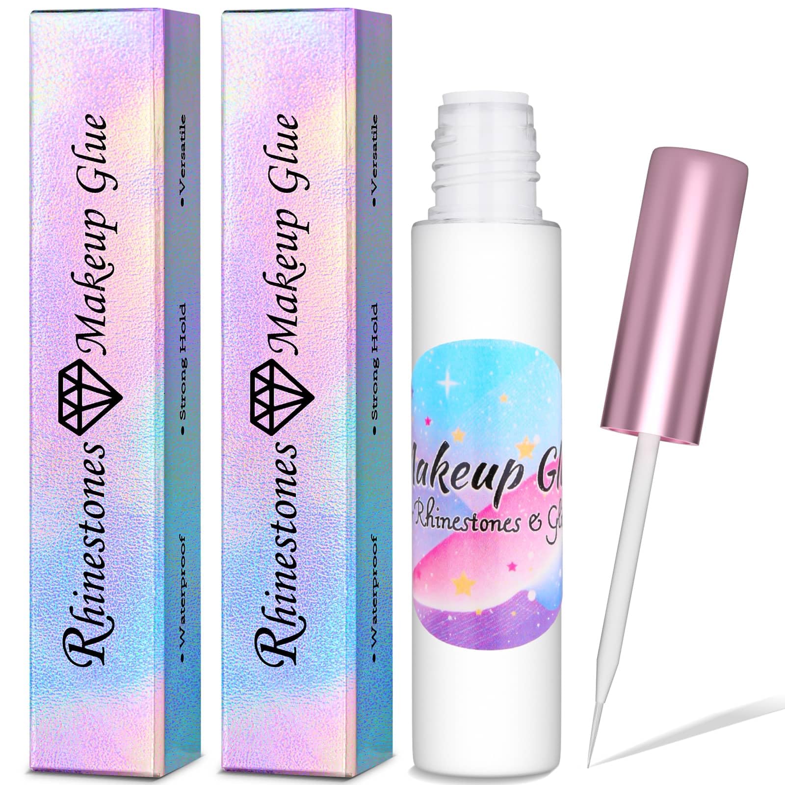 Rhinestones Face Glue for Cosplay Makeup, Shynek 2PCS Body Glue Waterproof Eye Glitter Glue Hair Adhesive Spirit Adhesive for Ha