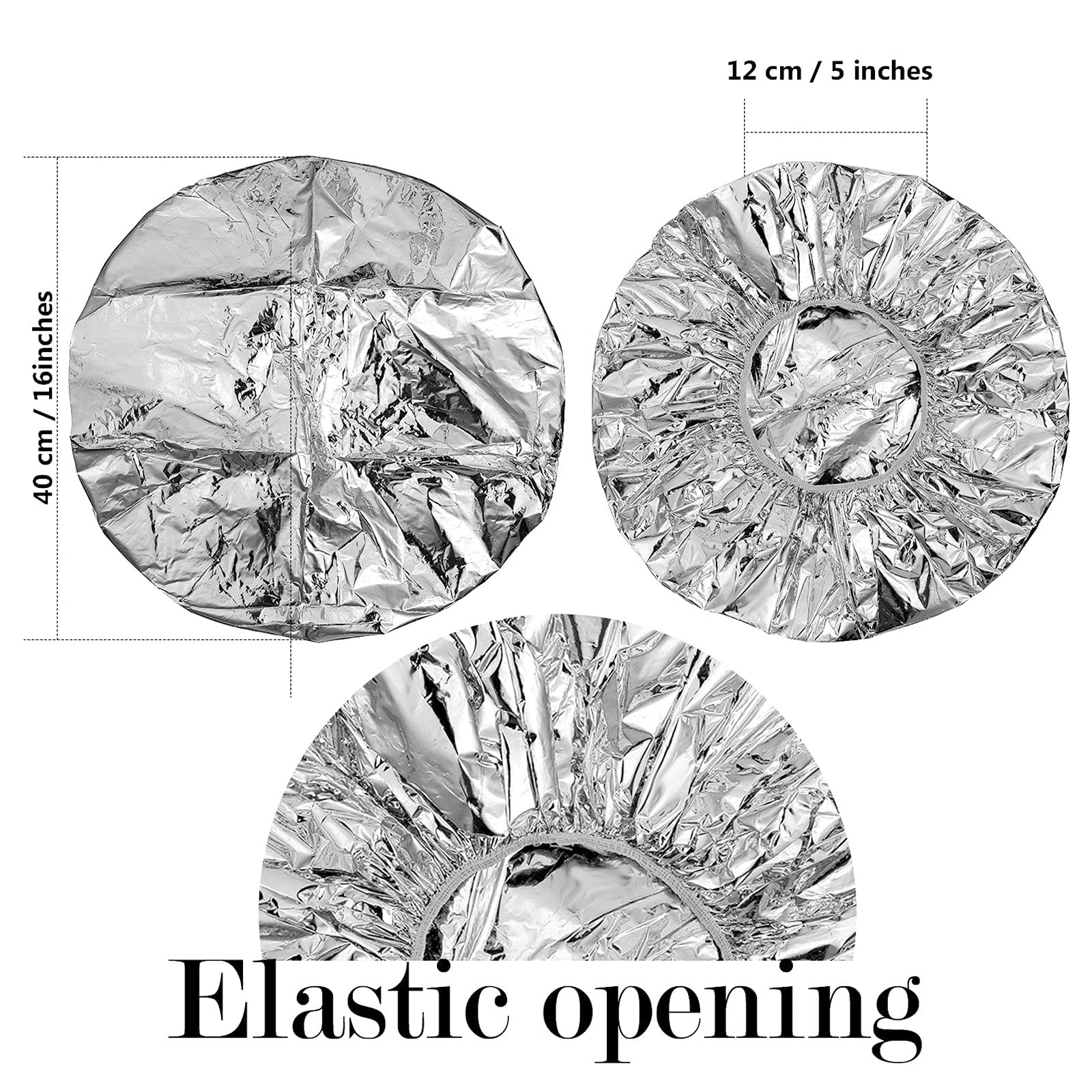 12 Pieces Deep Conditioning Caps Aluminum Foil Reusable Hair Processing Caps Hair Coloring Shower Caps For Home Salon Use (Silve