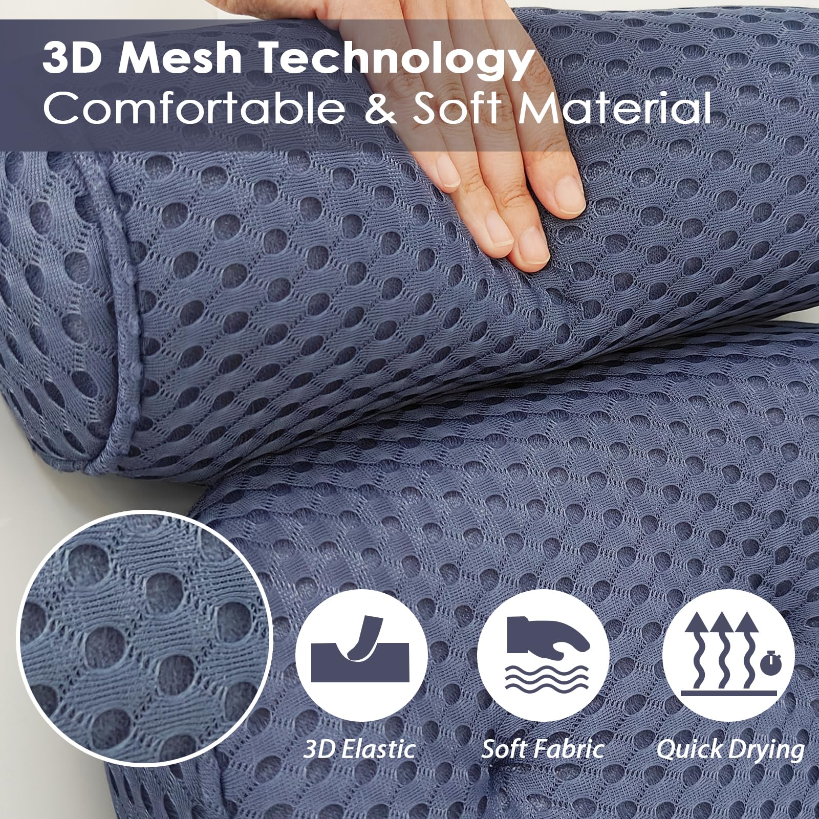 Aeroivi Bathtub Pillow Headrest Bath Pillows For Tub Neck And Back Support With Non Slip Suction Cups Spa Bath Cushion Dark Blue